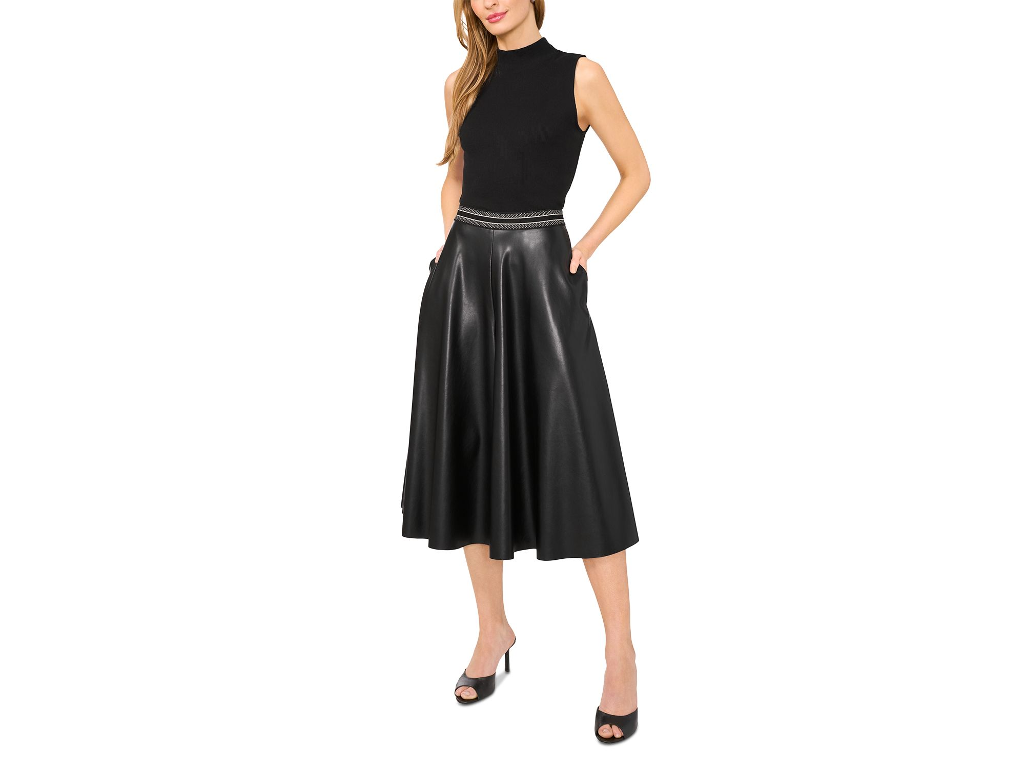 Wide Leg Faux Leather Culottes — Image 5