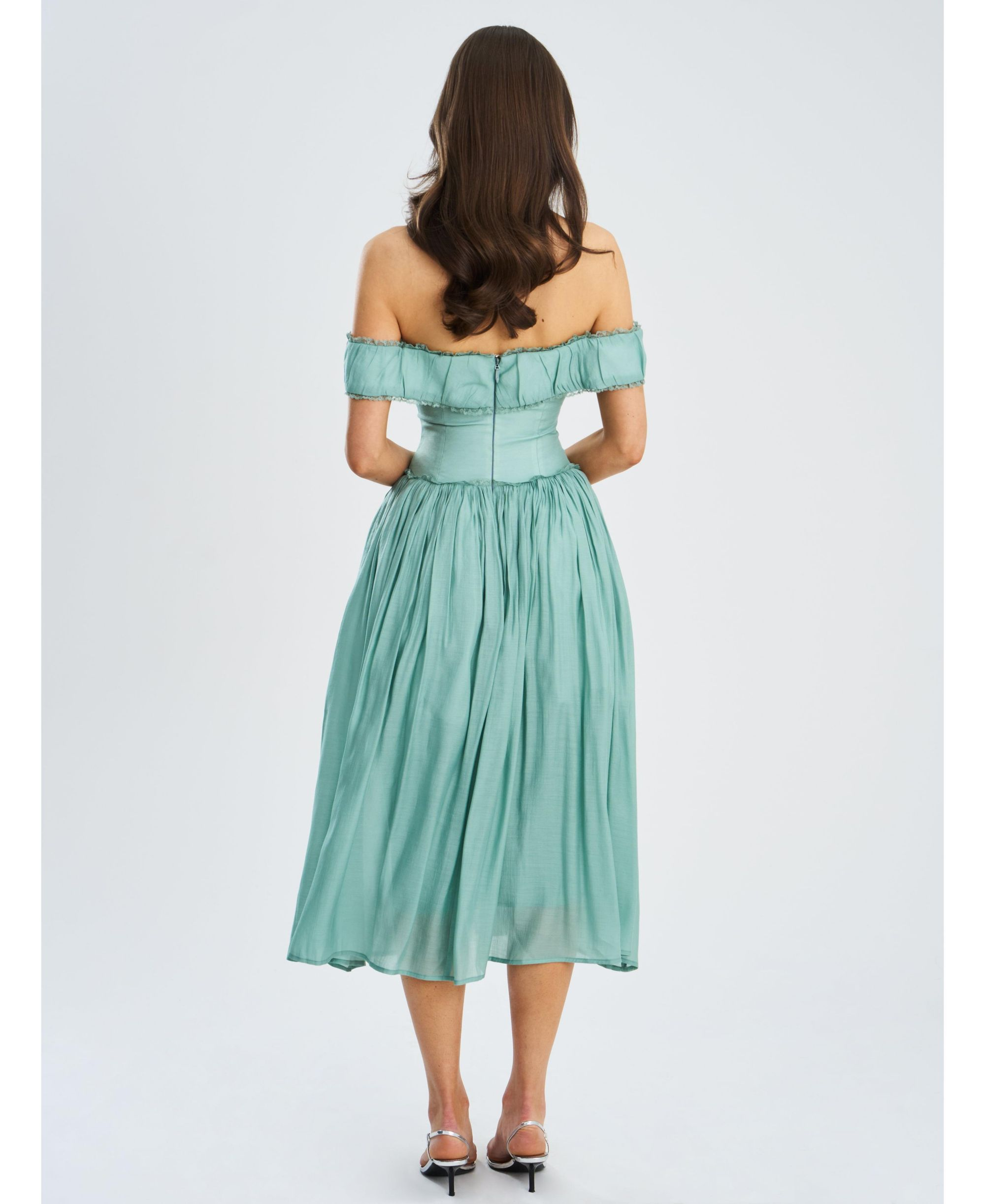 Xavy Rayon Off Shoulder Corset Midi Dress — Image 4