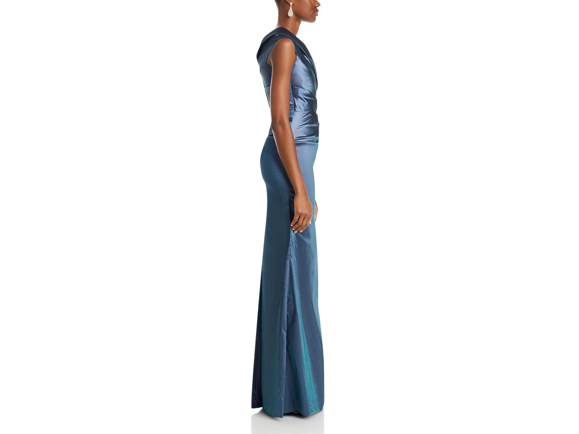 Ruched Cape Neck Gown — Image 7