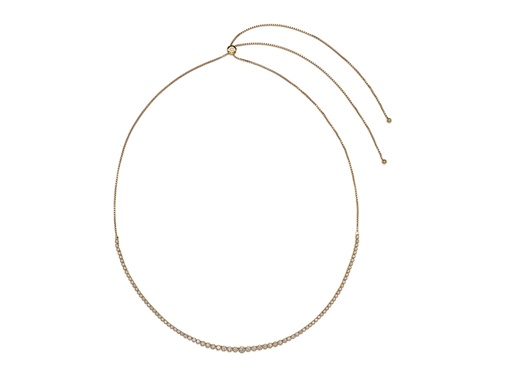 Diamond Graduated Bolo Necklace in 14K Yellow Gold, 2.50 tcw — Image 4