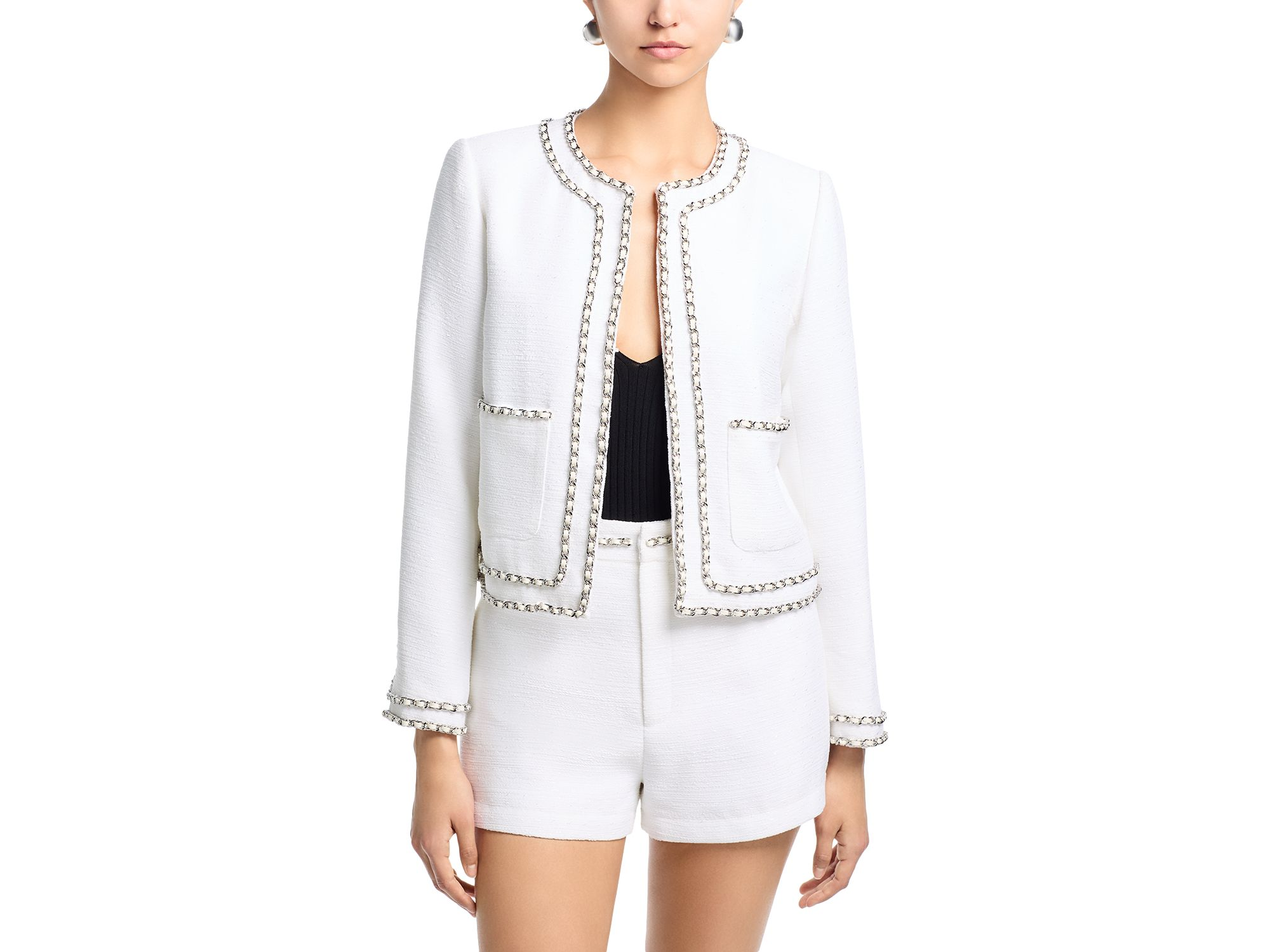 Chain Trim Tweed Jacket & Chain Trim Tweed Shorts - Exclusive — Image 4