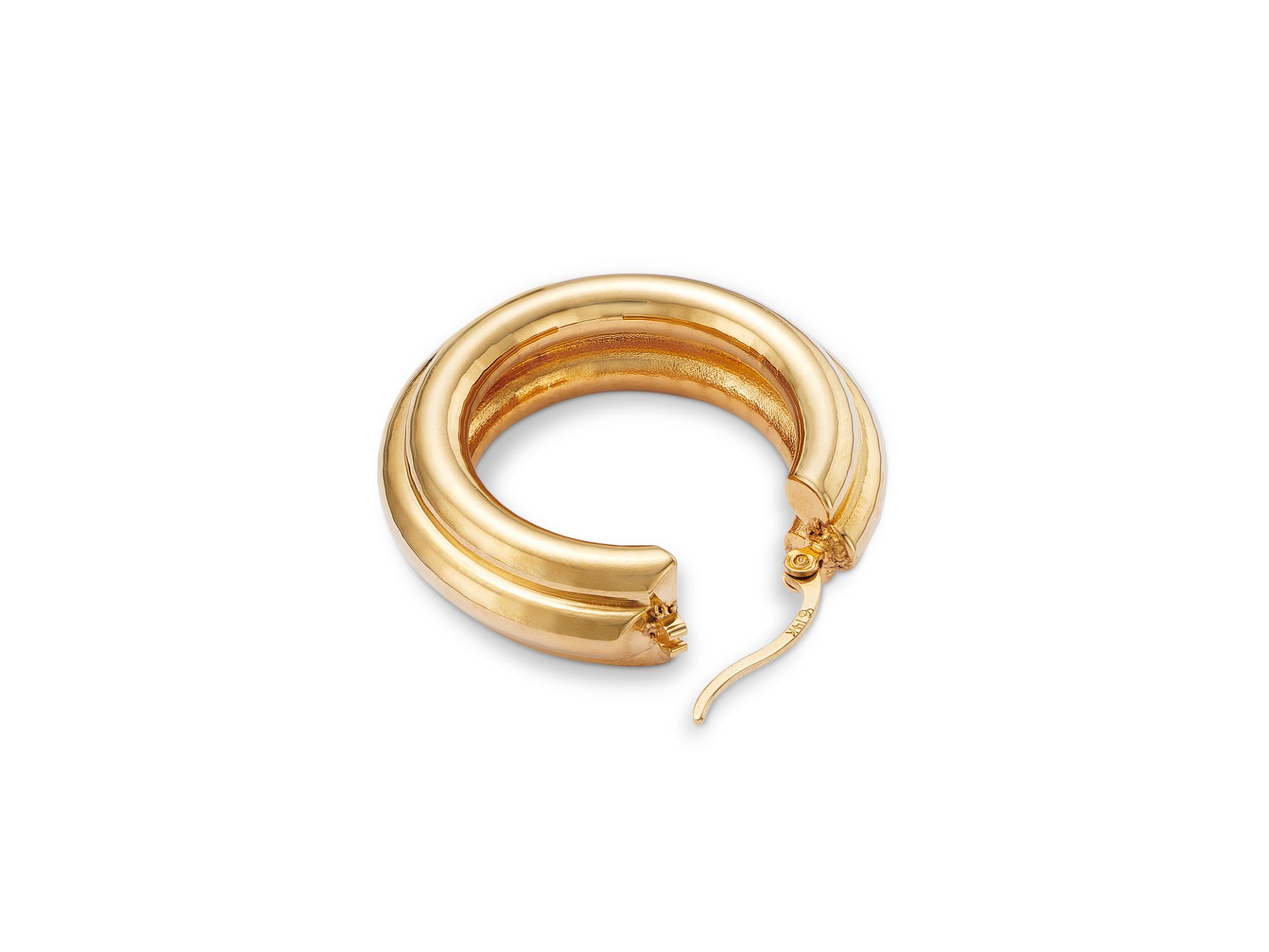 Polished Triple Medium Hoop Earrings in 14K Yellow Gold — Image 3