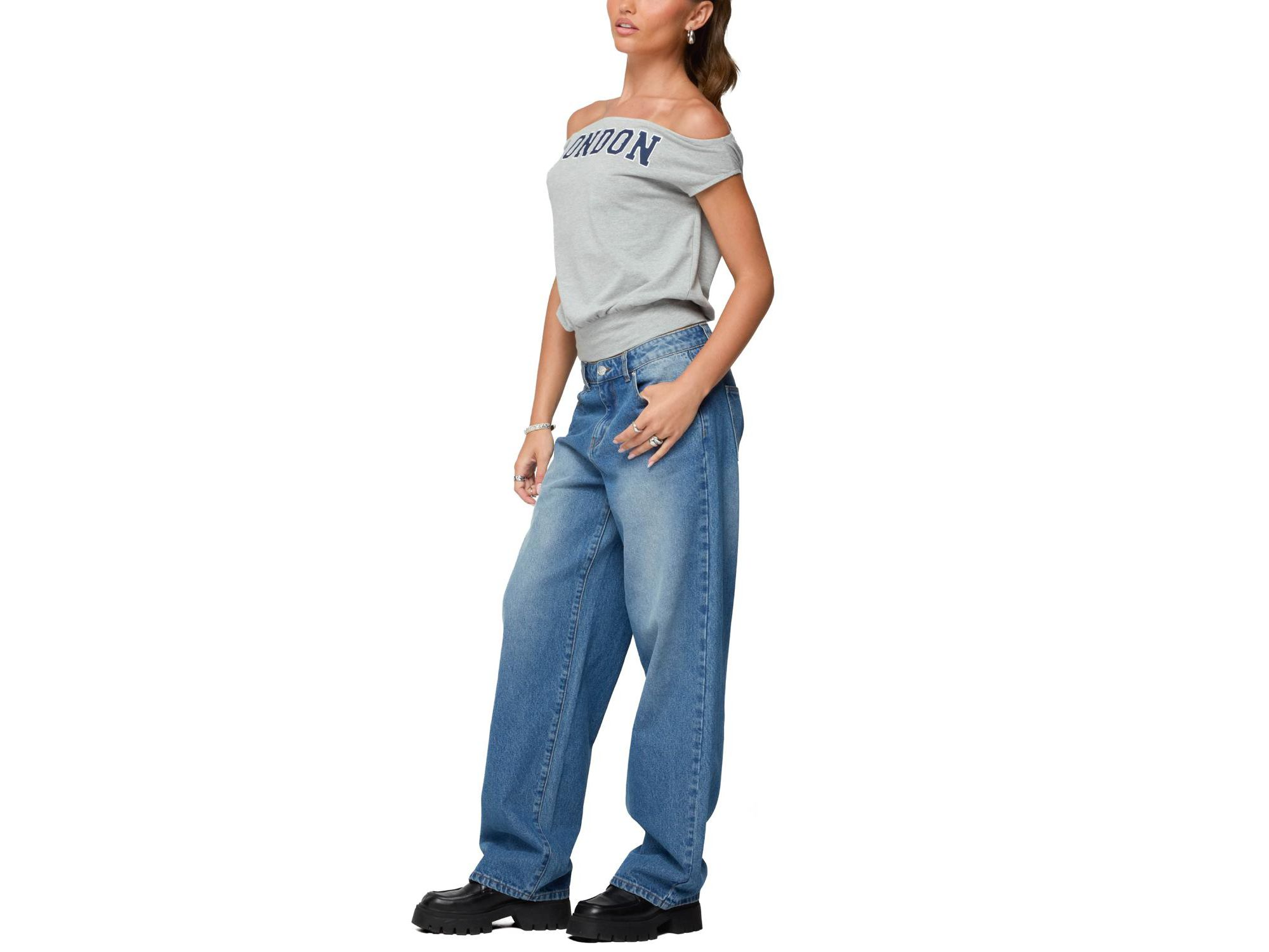 Rorie Mid Rise Straight Leg Medium Rinse Wash Jeans — Image 3
