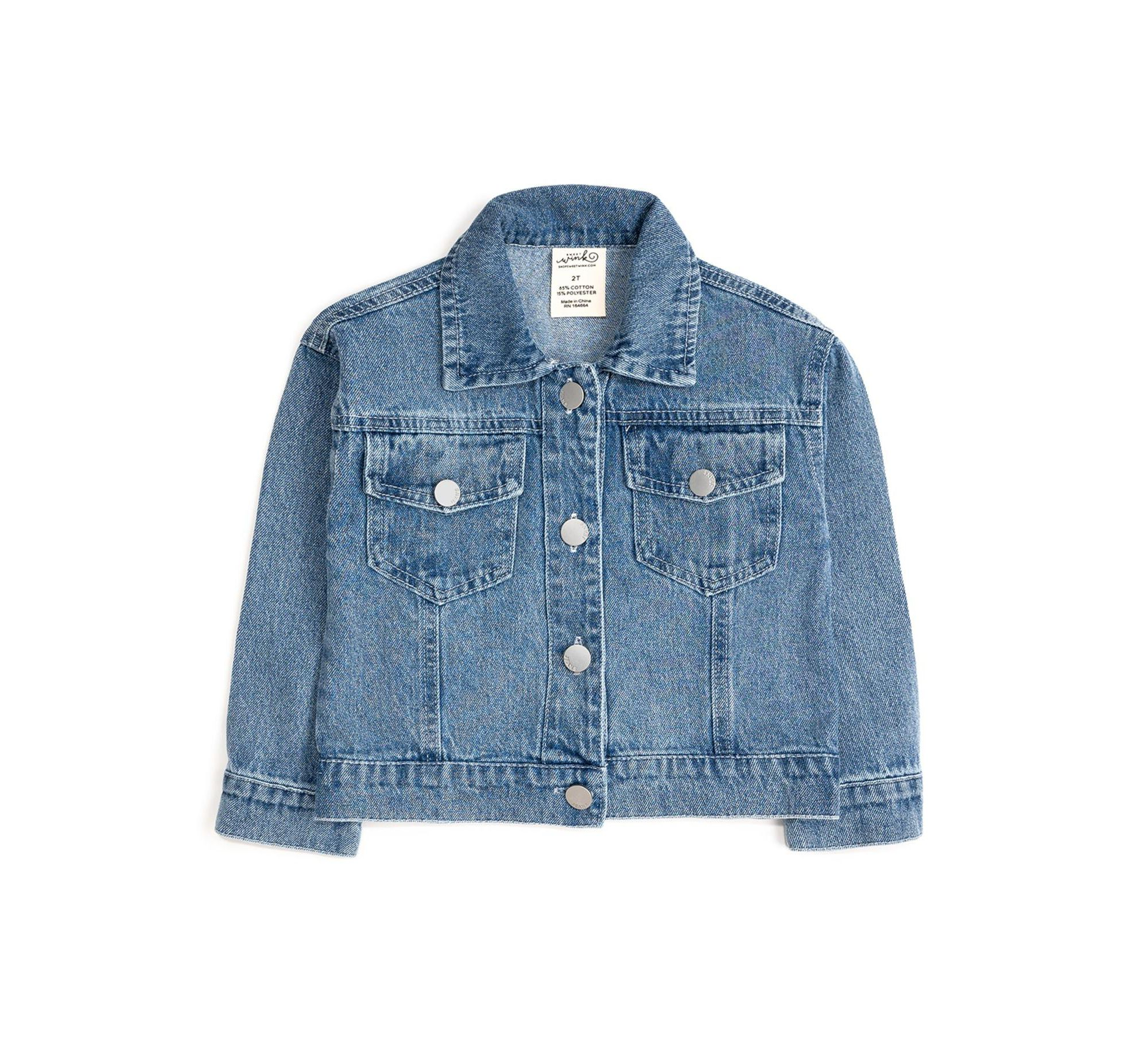 Girls' Game Day Football Sequin Patch Denim Jacket - Little Kid, Big Kid — Image 3