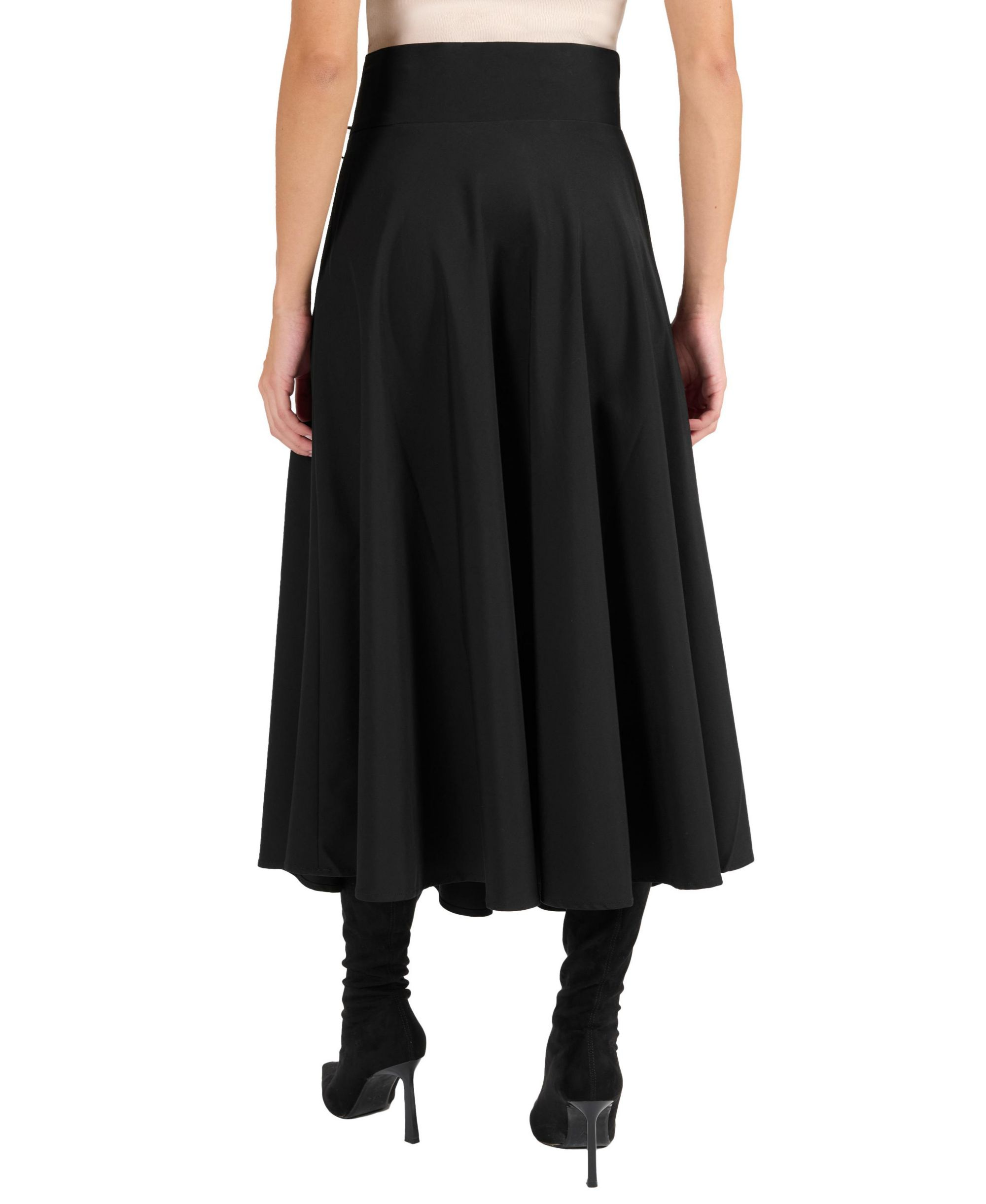 ASTER Full Midi Skirt with Leather Lacing Detail — Image 3