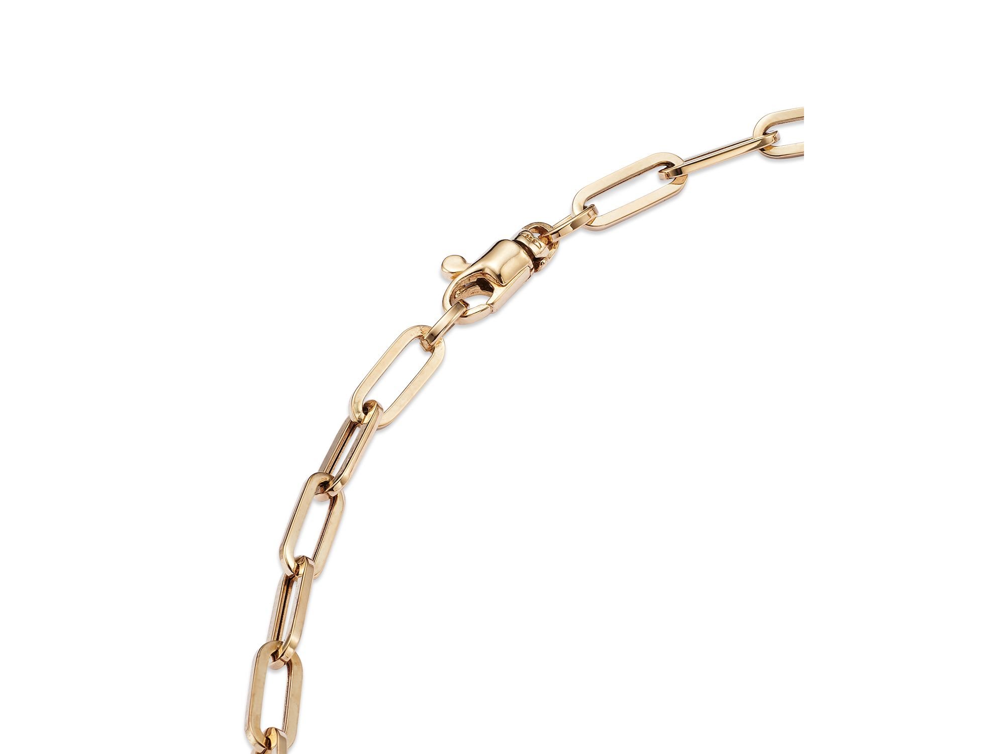Paperclip Link Chain Necklace in 14K Yellow Gold, 16" — Image 3