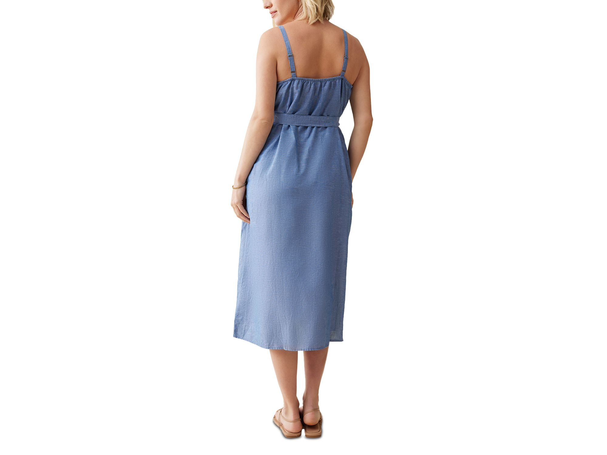 Maternity Chambray Button Front Dress — Image 5