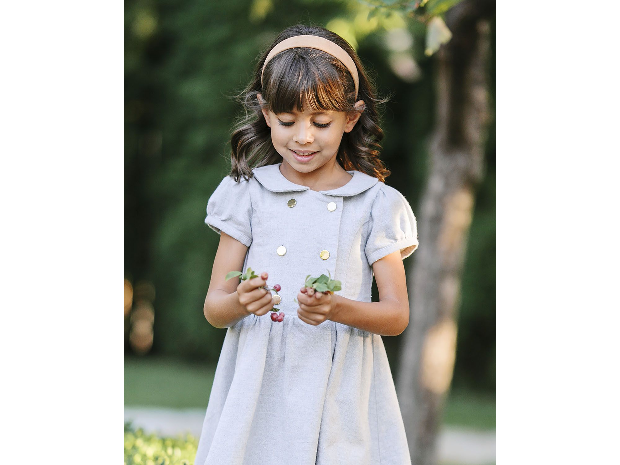 Girls' Organic Double Breasted Flannel Dress with Collar - Little Kid, Big Kid — Image 13