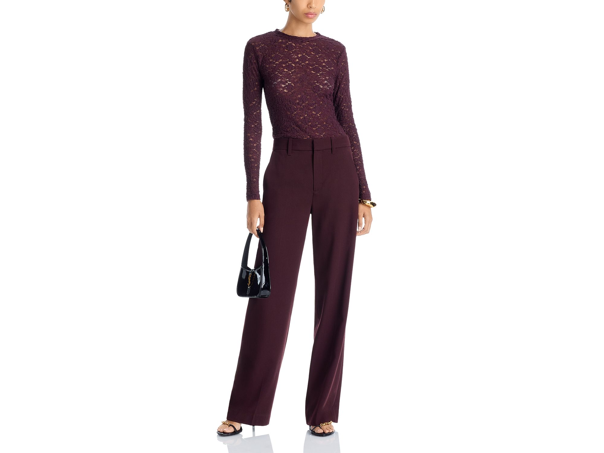 Puckered Lace Long Sleeve Top - Exclusive — Image 4