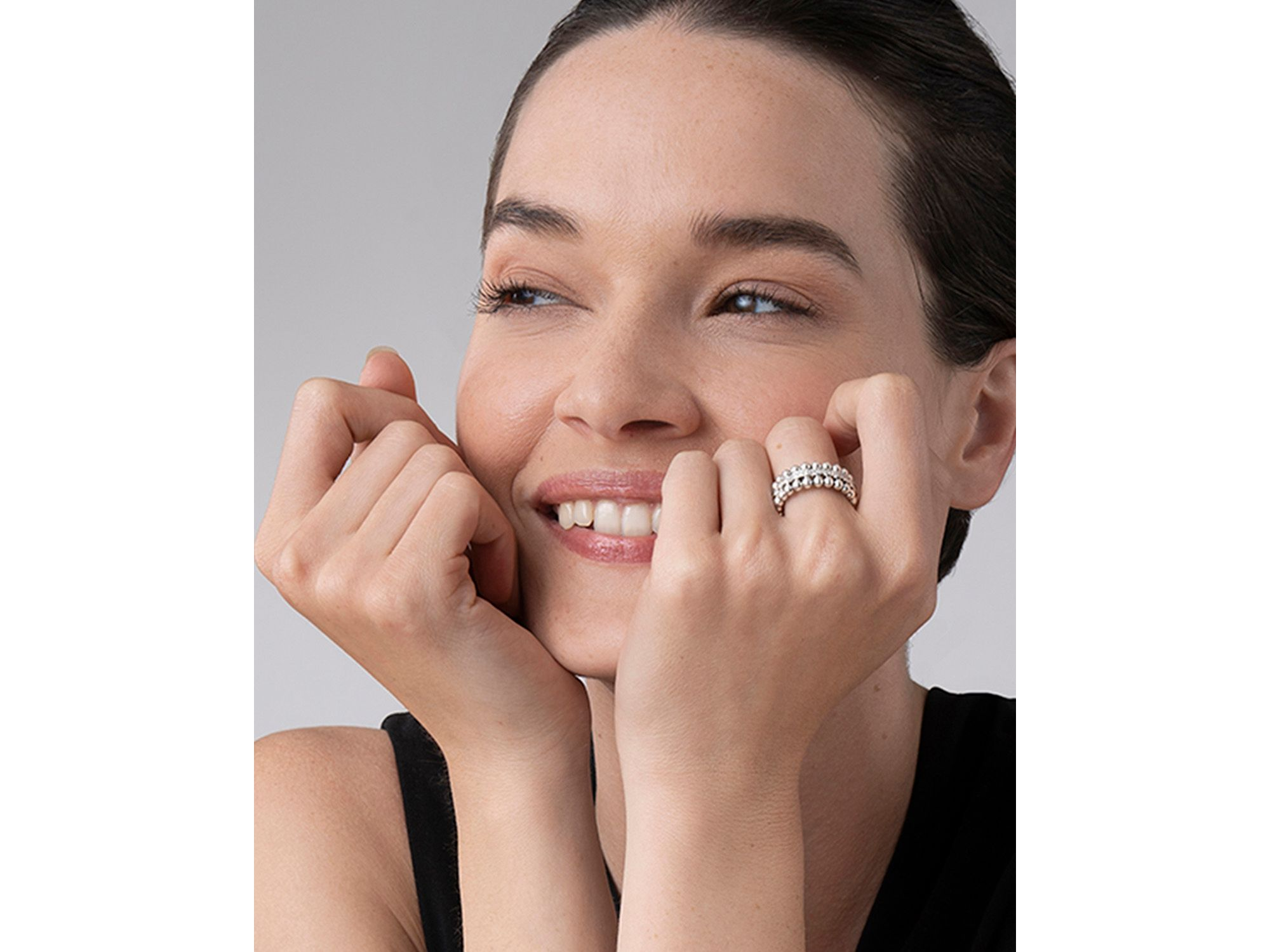 Sterling Silver Caviar Spark Diamond Band — Image 3