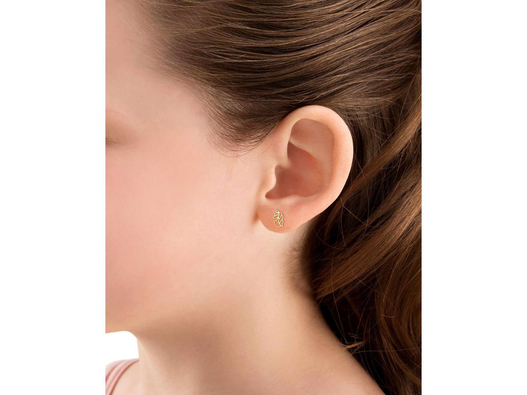 Girls' 14K Gold Unicorn Dreams Studs Screw Back Earrings - Baby, Little Kid, Big Kid — Image 3