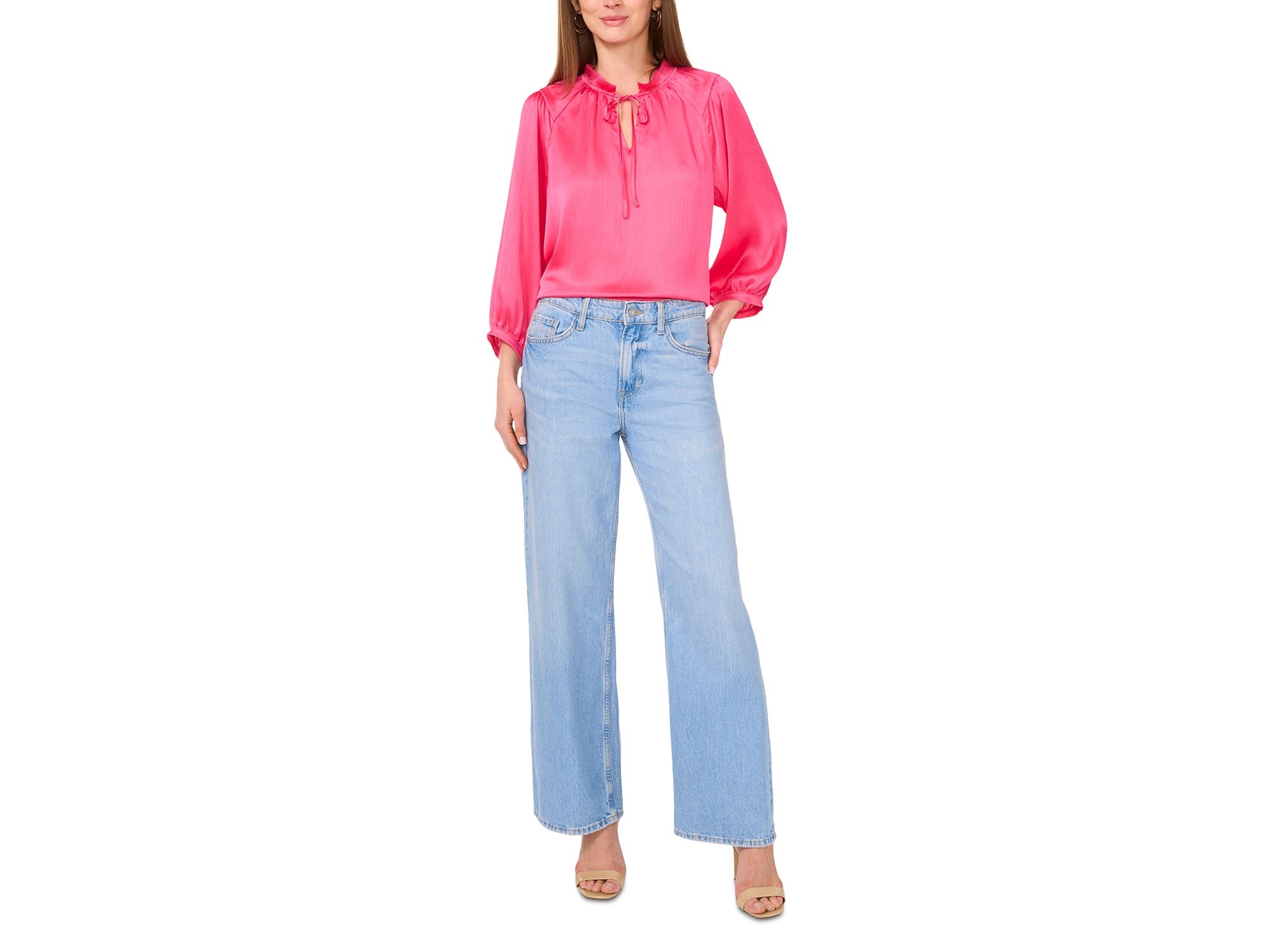 Split Neck Peasant Blouse — Image 3