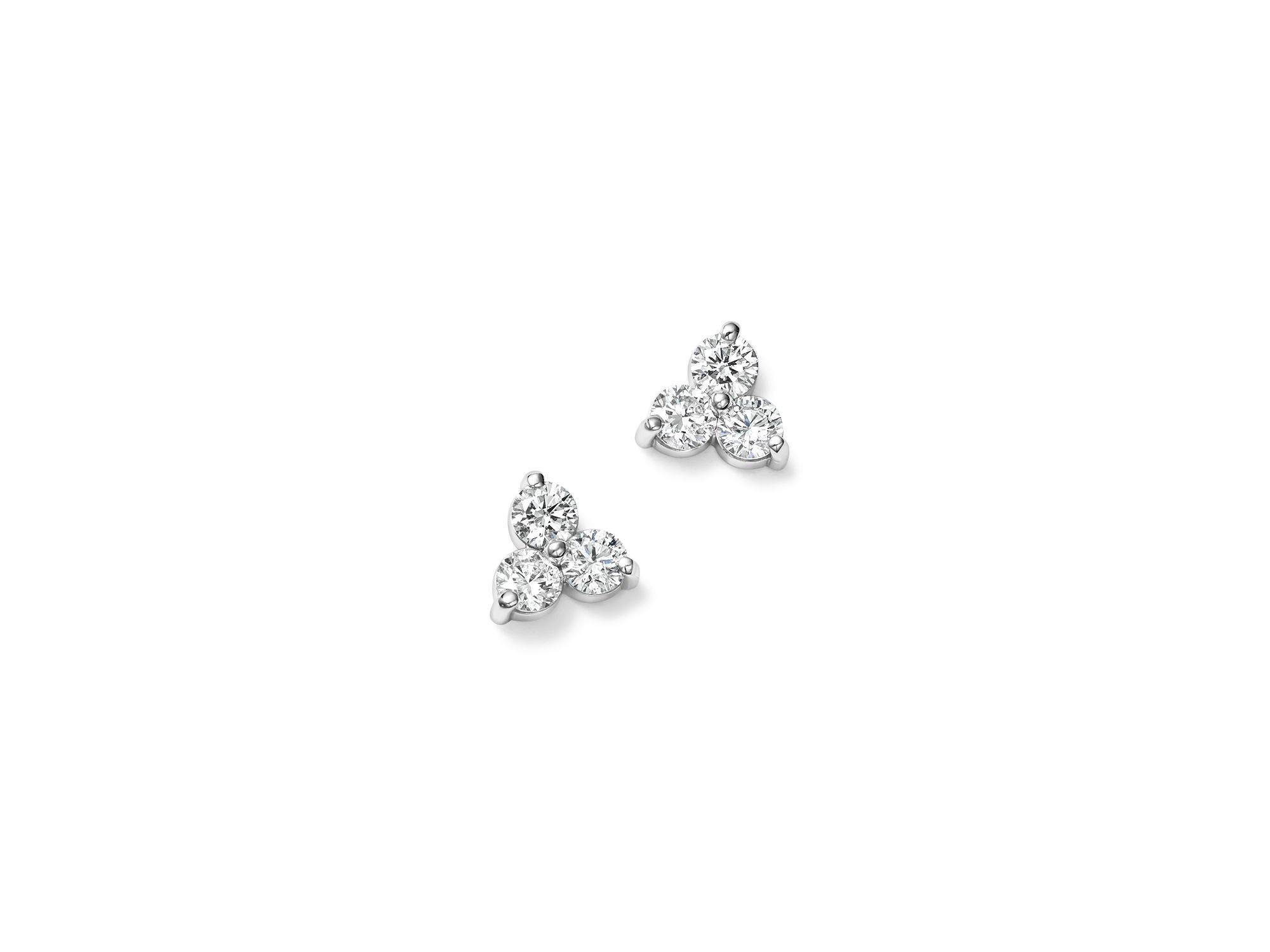 Diamond Trio Stud Earrings in 14K White Gold, 0.20-2.0 tcw — Image 5