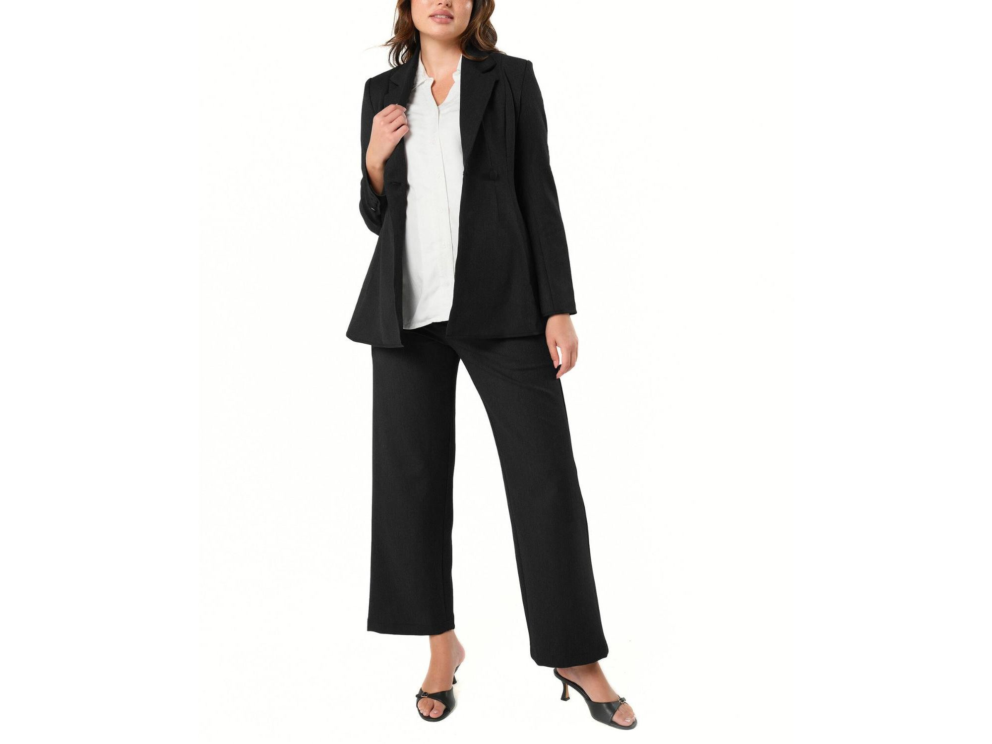 Women's Tailored Maternity Workwear Blazer in Italian Stretch Suiting Fabric — Image 6