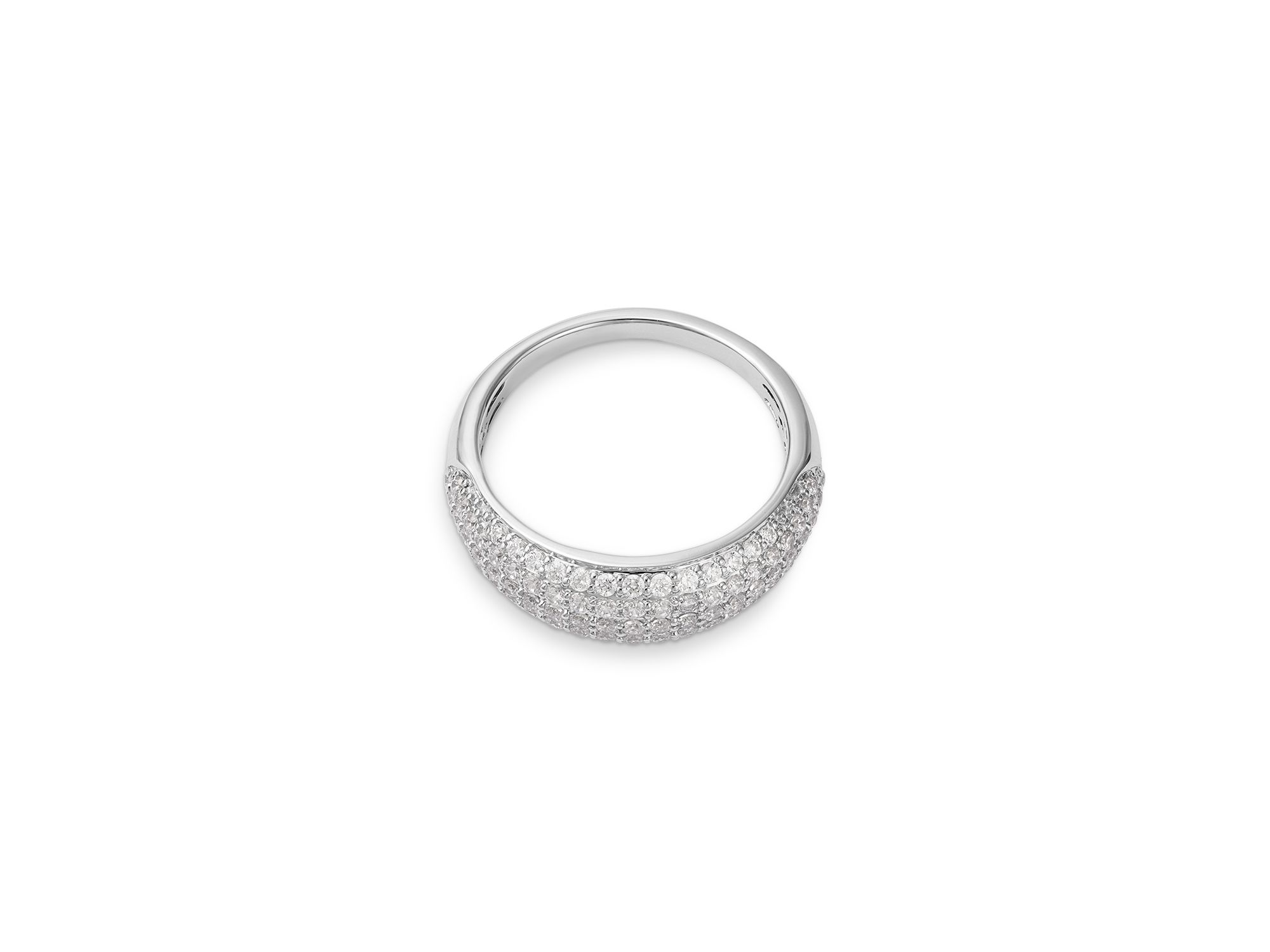 Diamond Pavé Multirow Ring in 14K White Gold, 0.75 tcw — Image 3