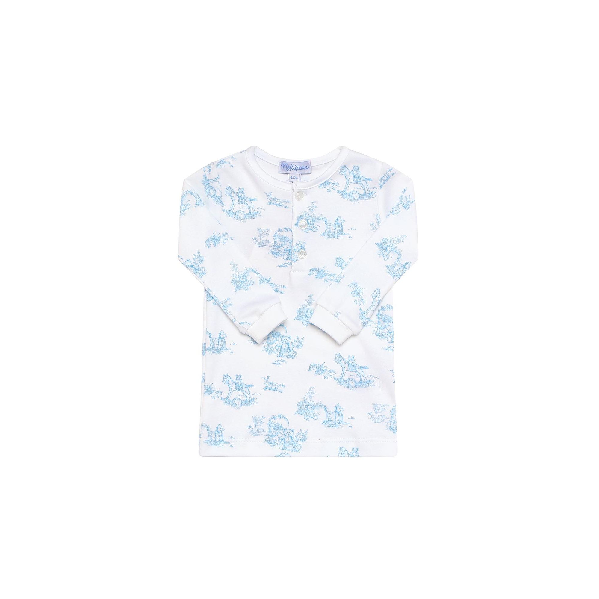 Boys' Blue Toile Print Pajama - Baby — Image 3