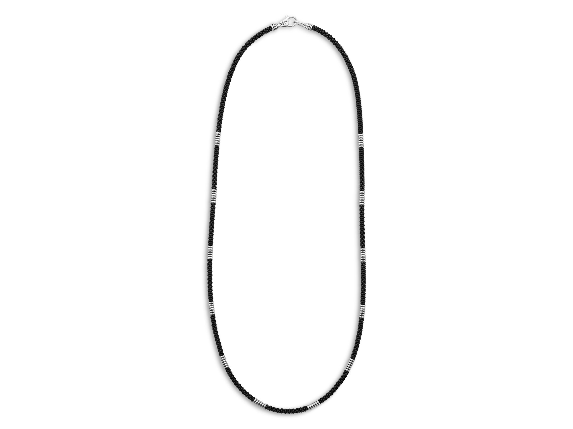 Men's Sterling Silver Anthem Black Ceramic Station Necklace, 20" - Exclusive — Image 5