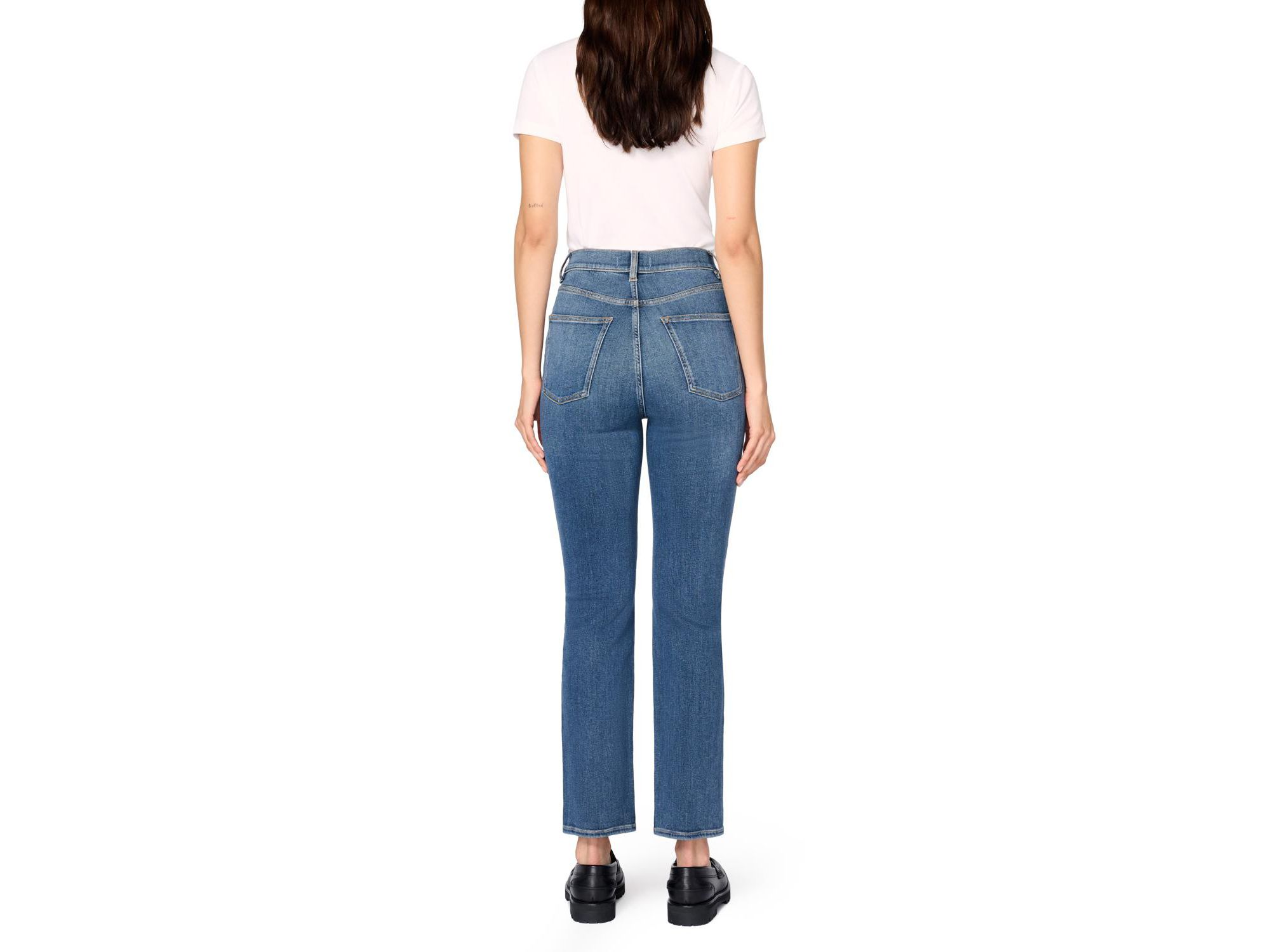 ASE Stretch High Rise Straight Jean in Takeoff — Image 4