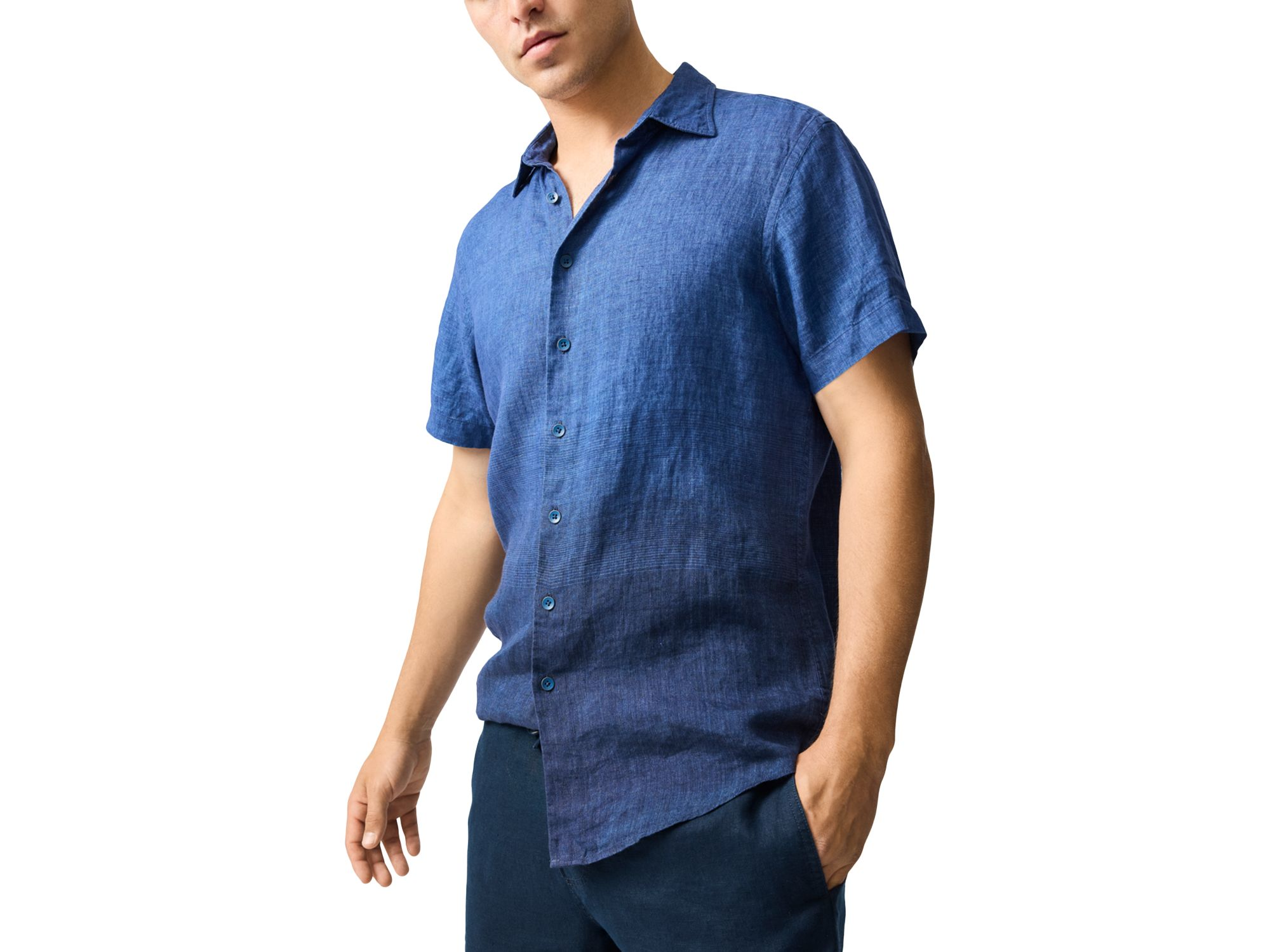 Cannons Creek Short Sleeve Sports Fit Linen Shirt — Image 4