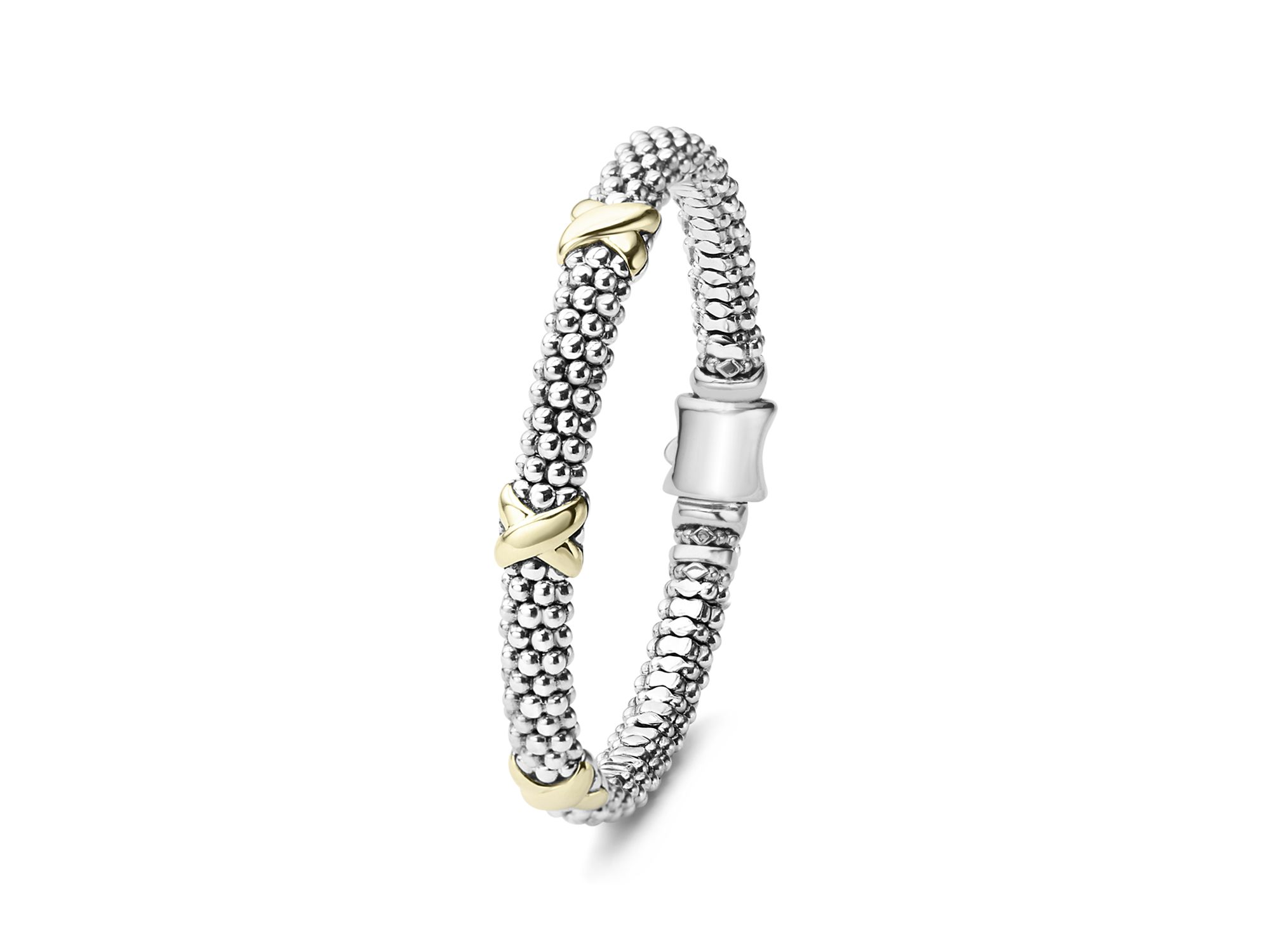 18K Gold and Sterling Silver Rope Bracelet — Image 3