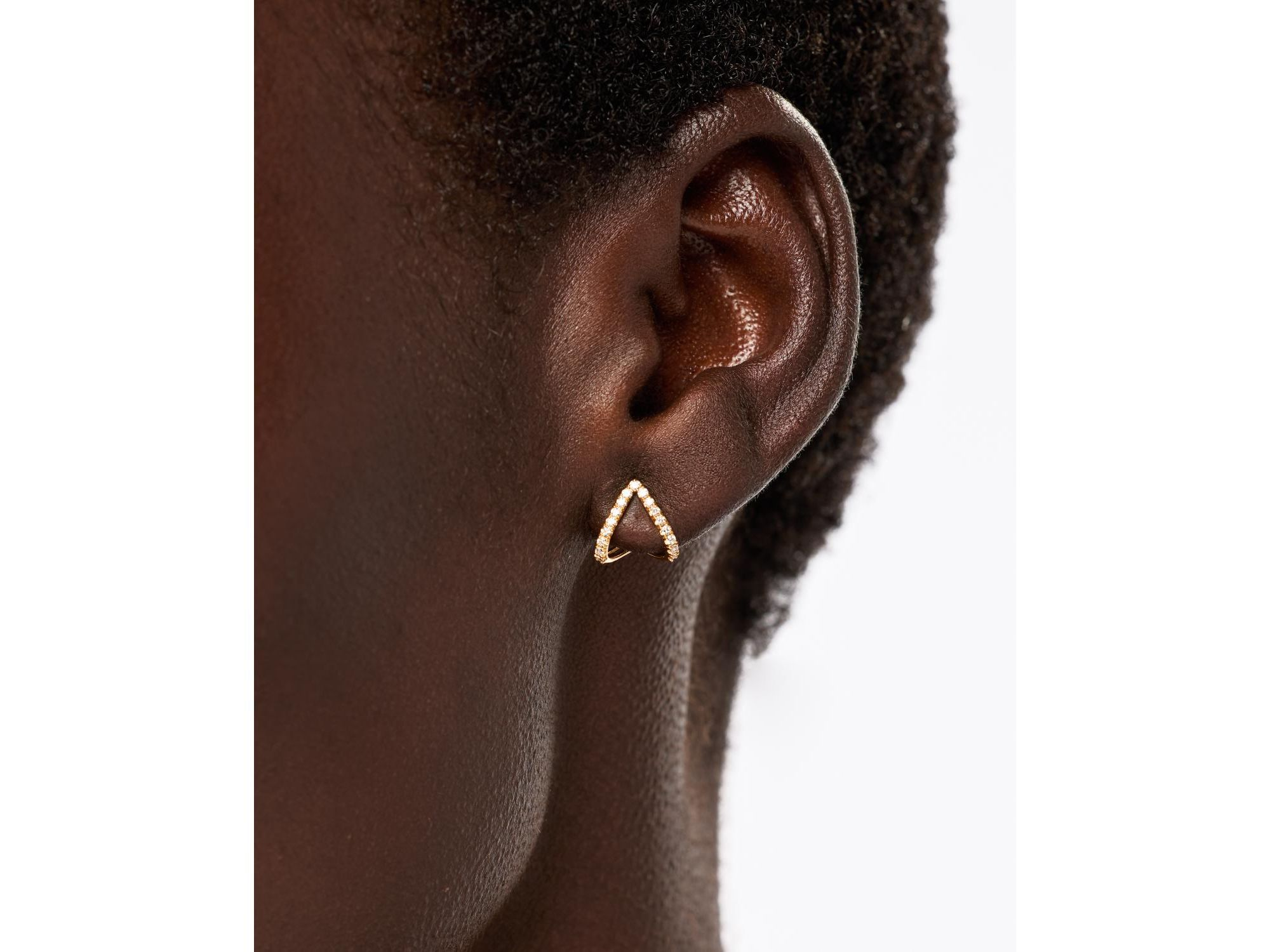 Solid Yellow Gold - Lab Grown Diamond Velora Huggie Studs — Image 3