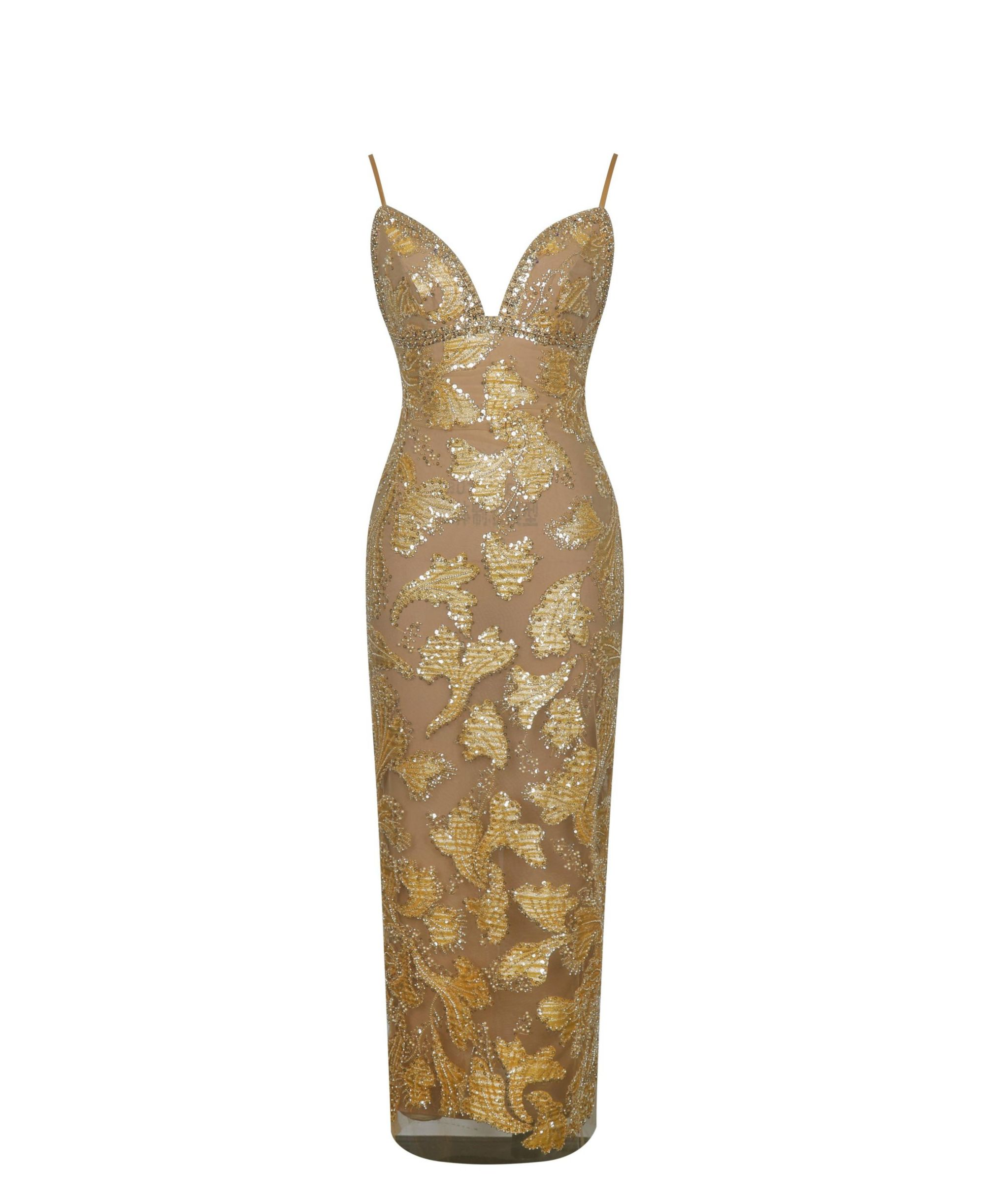 Edie Beaded Sequin Midi Pencil Dress — Image 10
