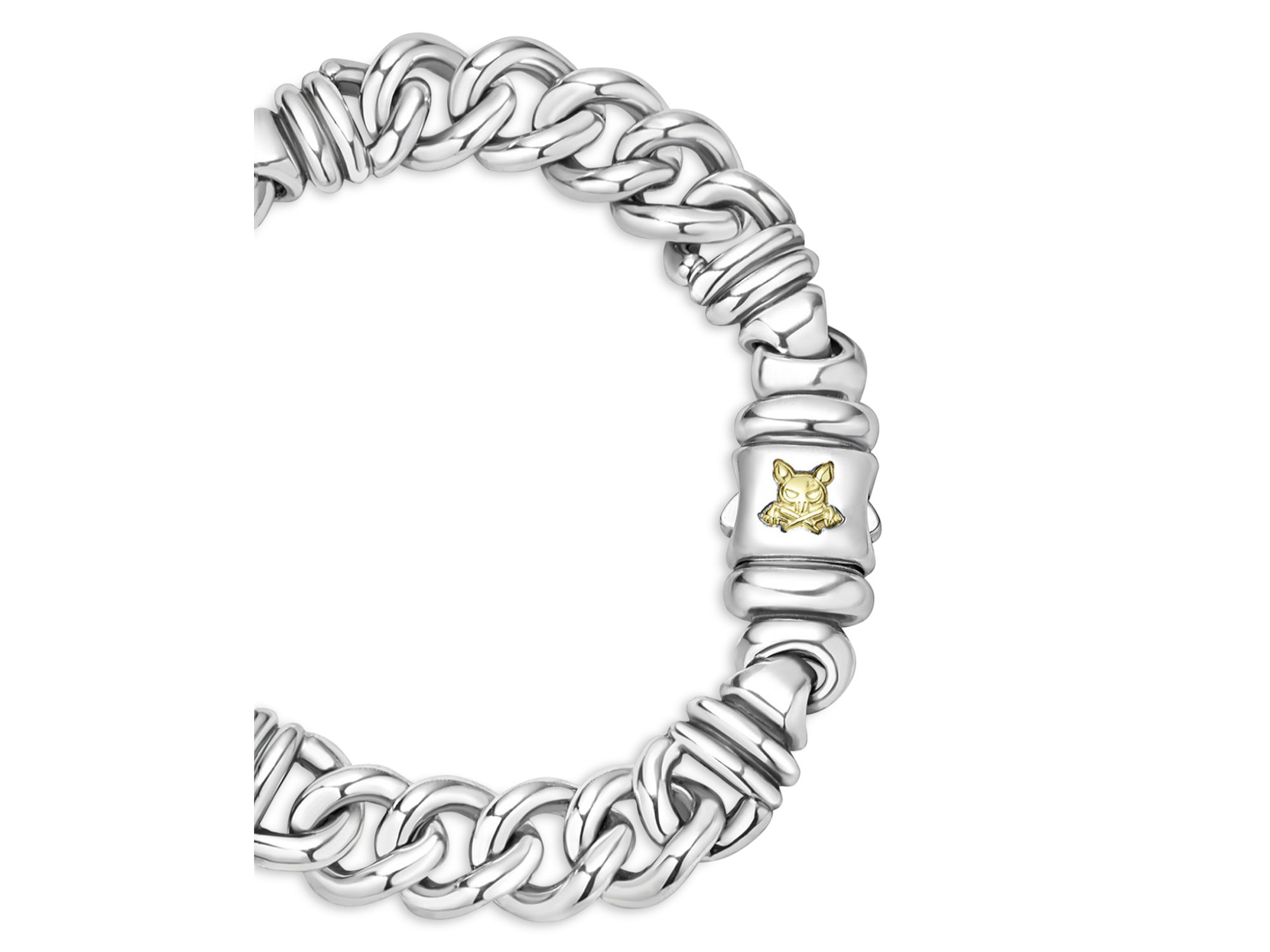 Men's 18K Yellow Gold & Sterling Krunch Crest Twist Curb Link Bracelet - Exclusive — Image 4