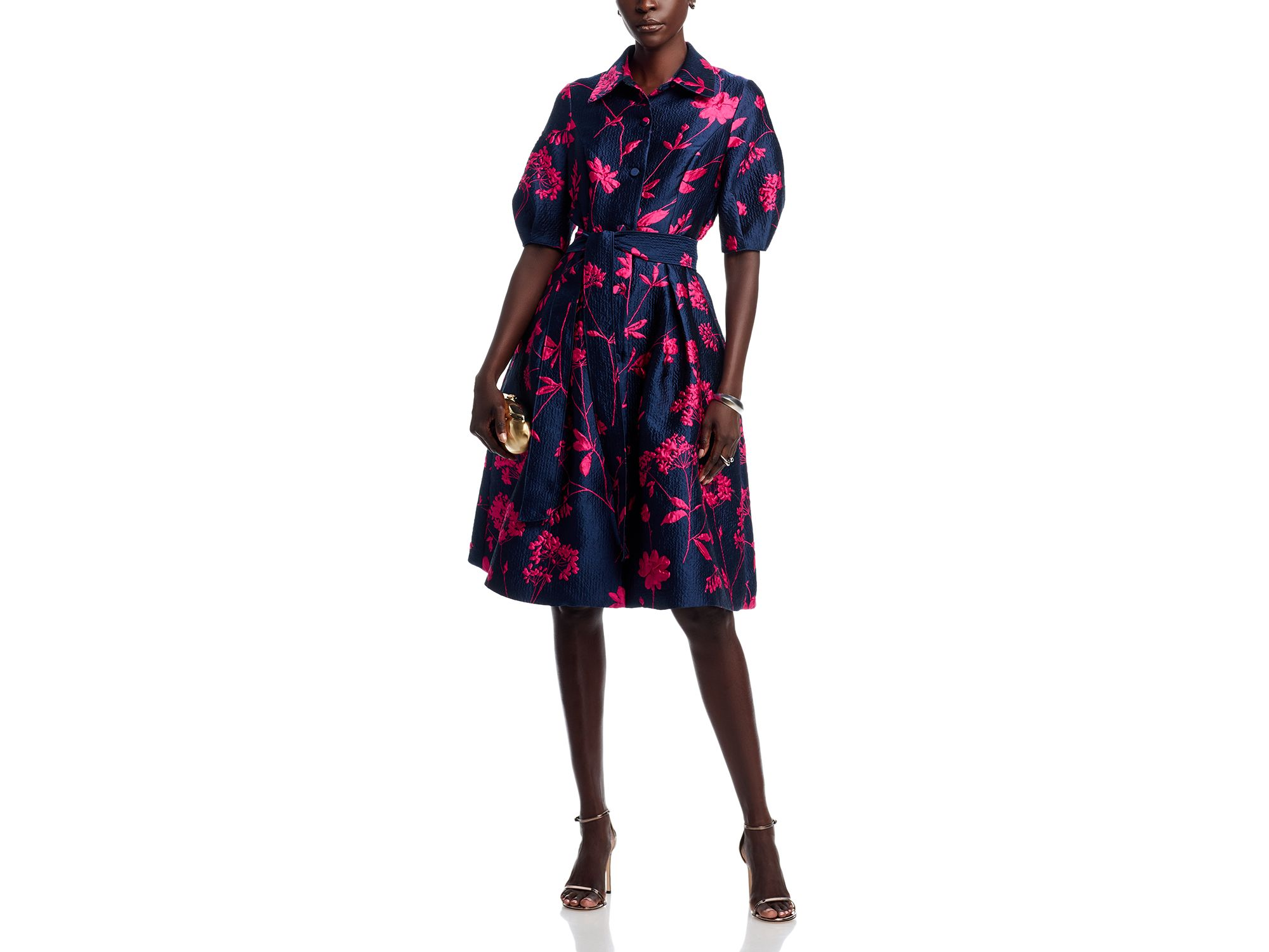 Jacquard Puff Sleeve Dress — Image 5