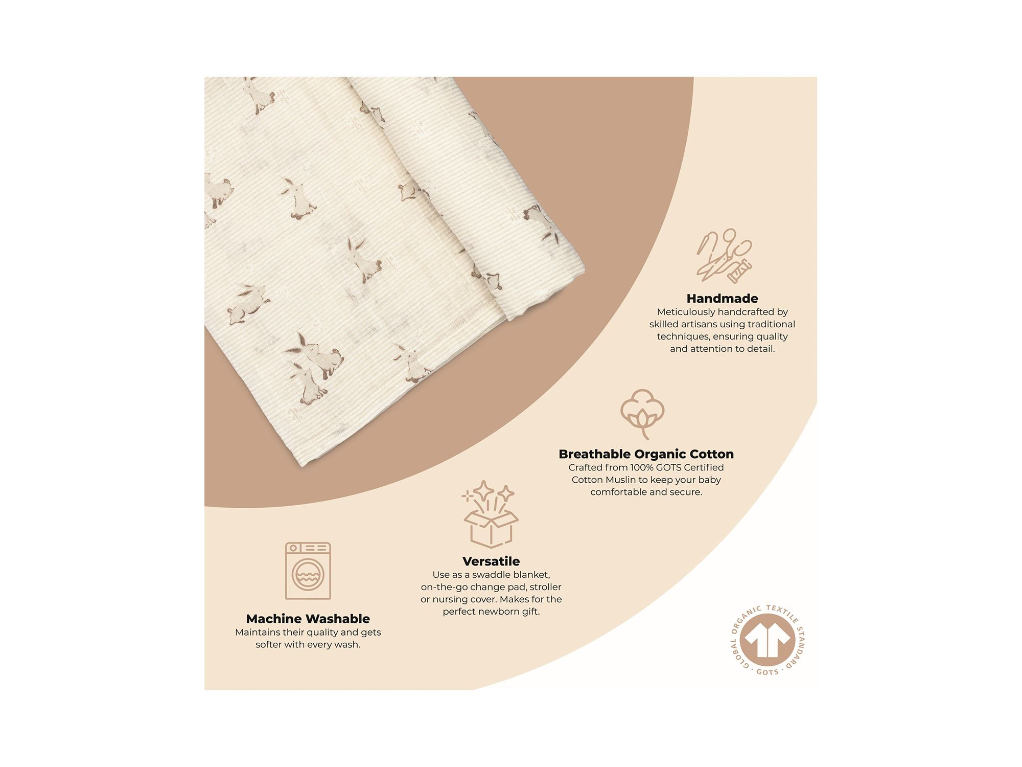 Bunny Single Swaddle Blanket — Image 5