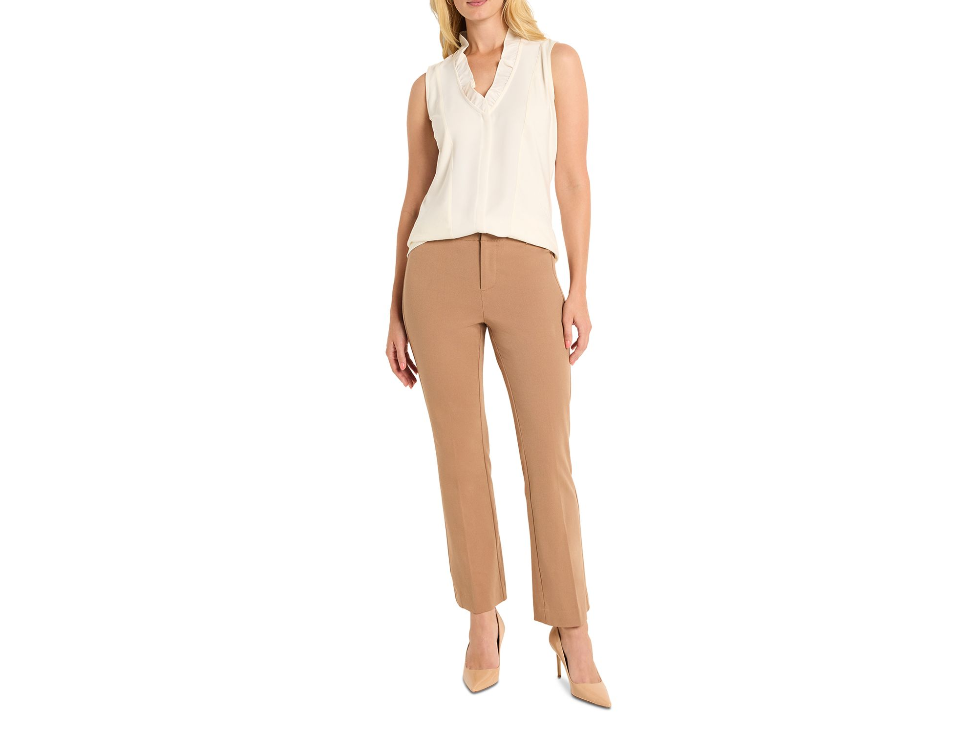 Cotton Bi Stretch Plaza Demi Boot Pants — Image 3