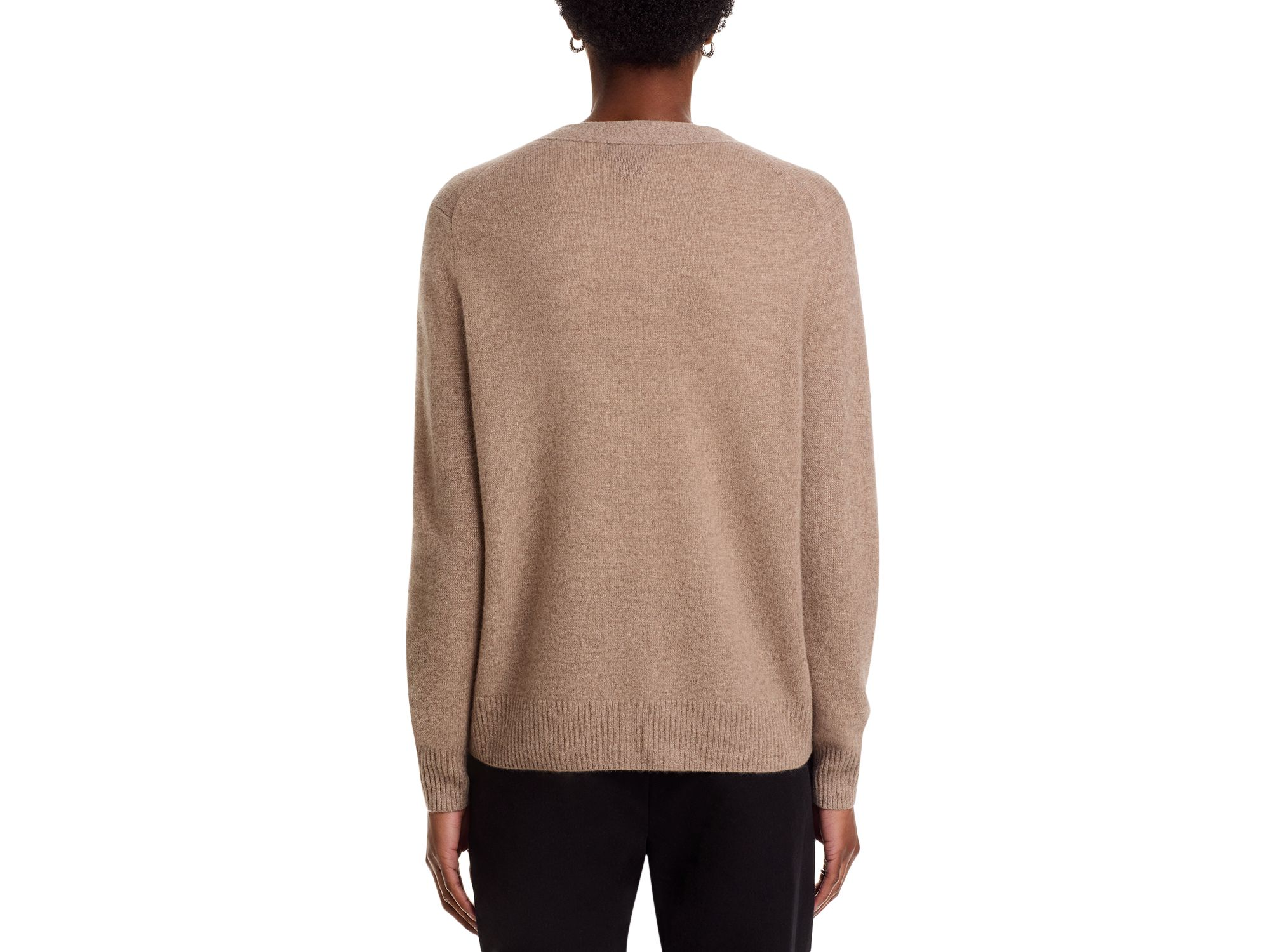 100% Cashmere V Neck Cardigan Sweater - Exclusive — Image 3