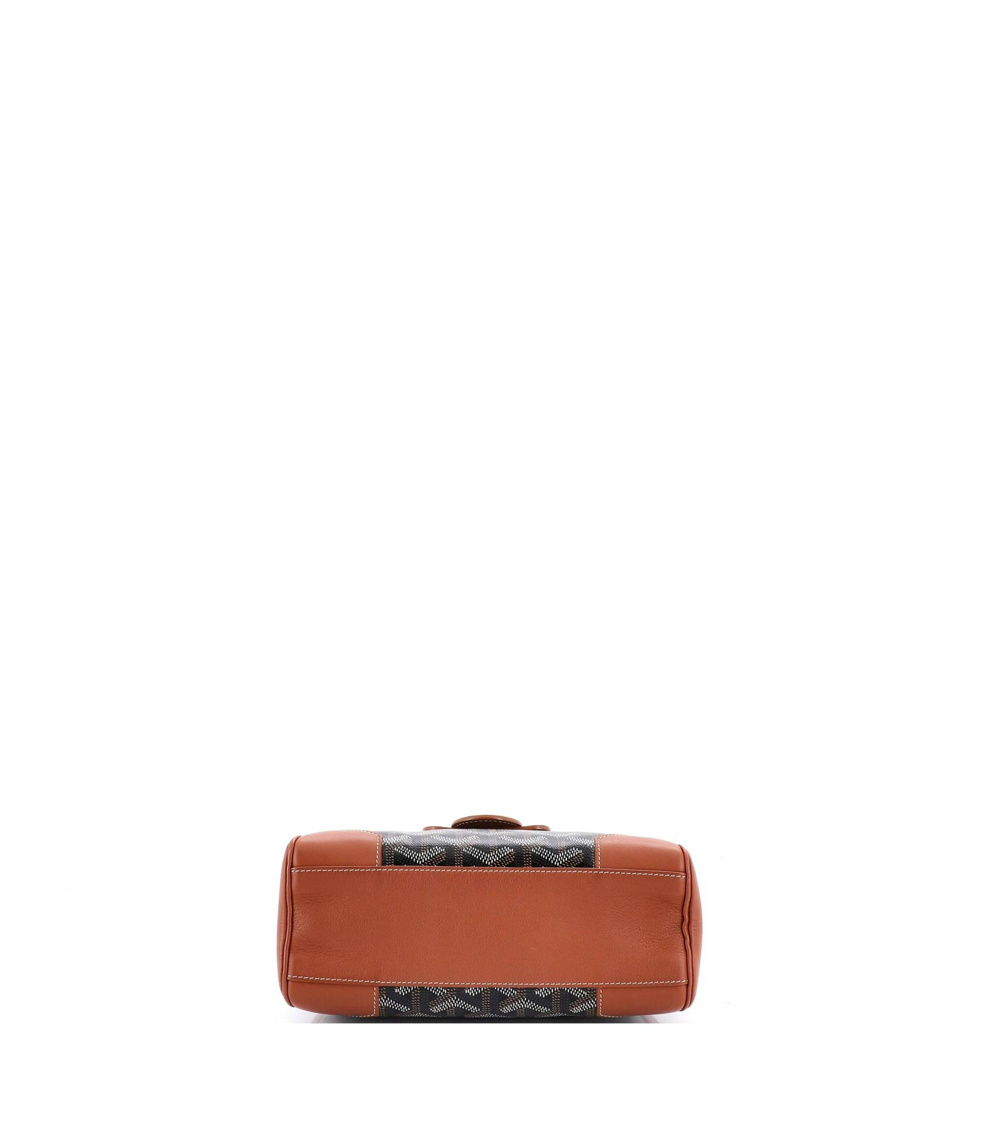 Mini Saigon Top Handle Bag Coated Canvas with Leather — Image 8