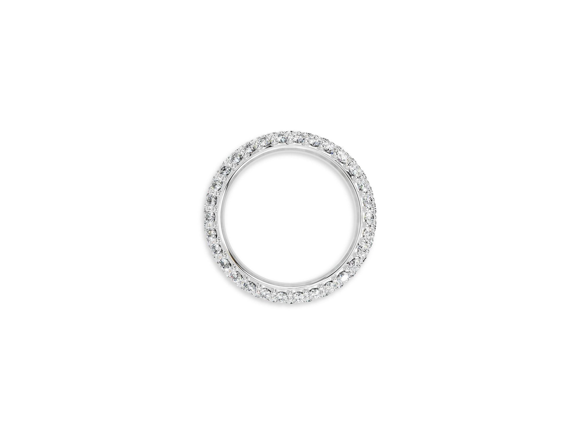 Diamond Pavé Eternity Band in 14K White Gold, 3.0 tcw — Image 3