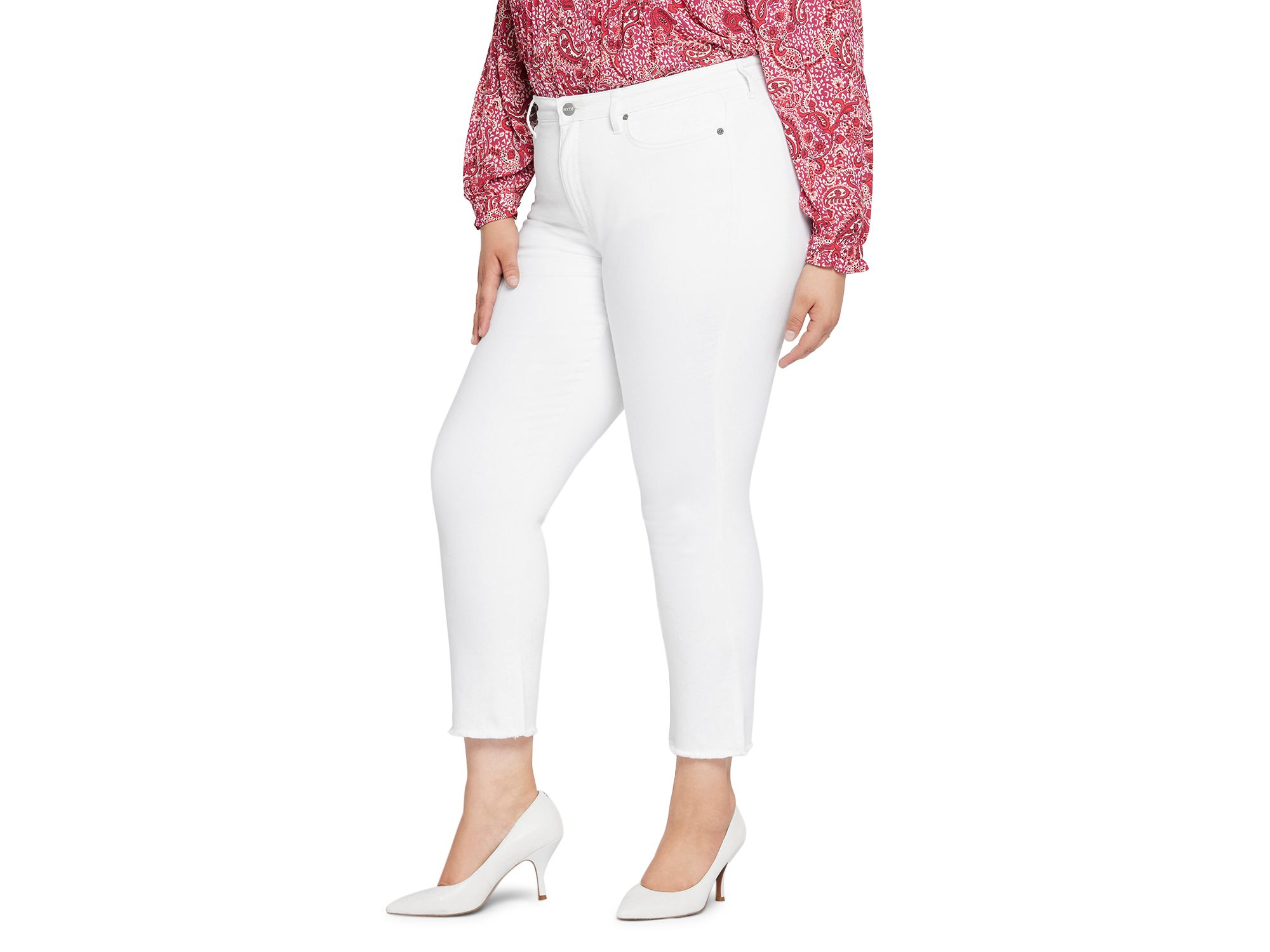 Sheri High Rise Slim Ankle Jeans in Optic White — Image 4