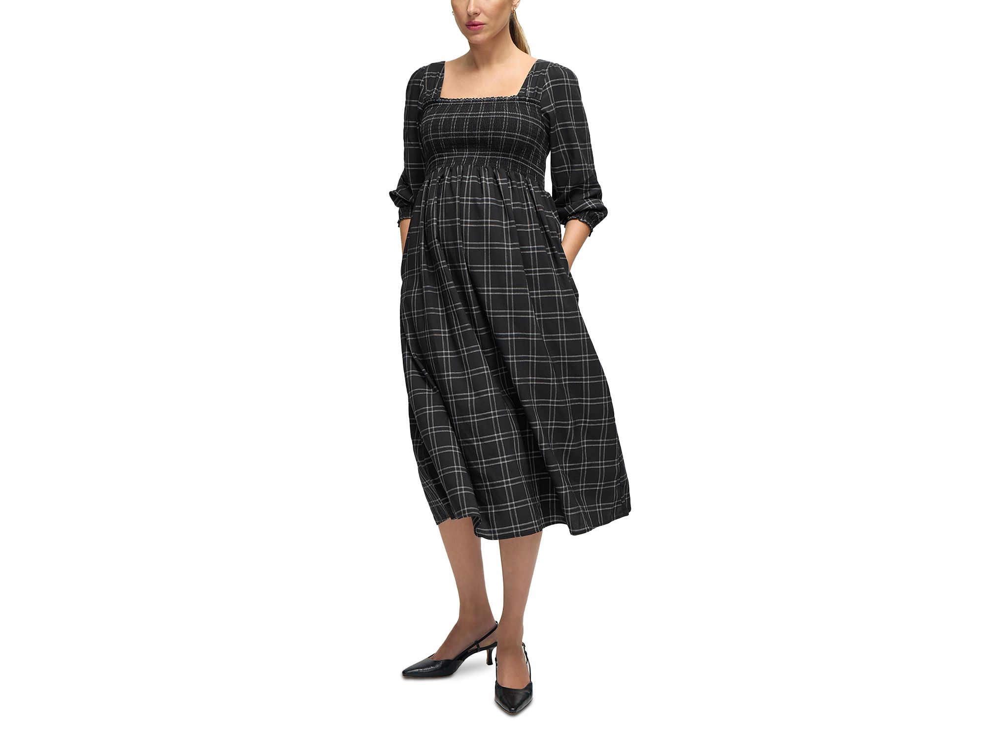 Breeze Checkered Maternity Dress — Image 4