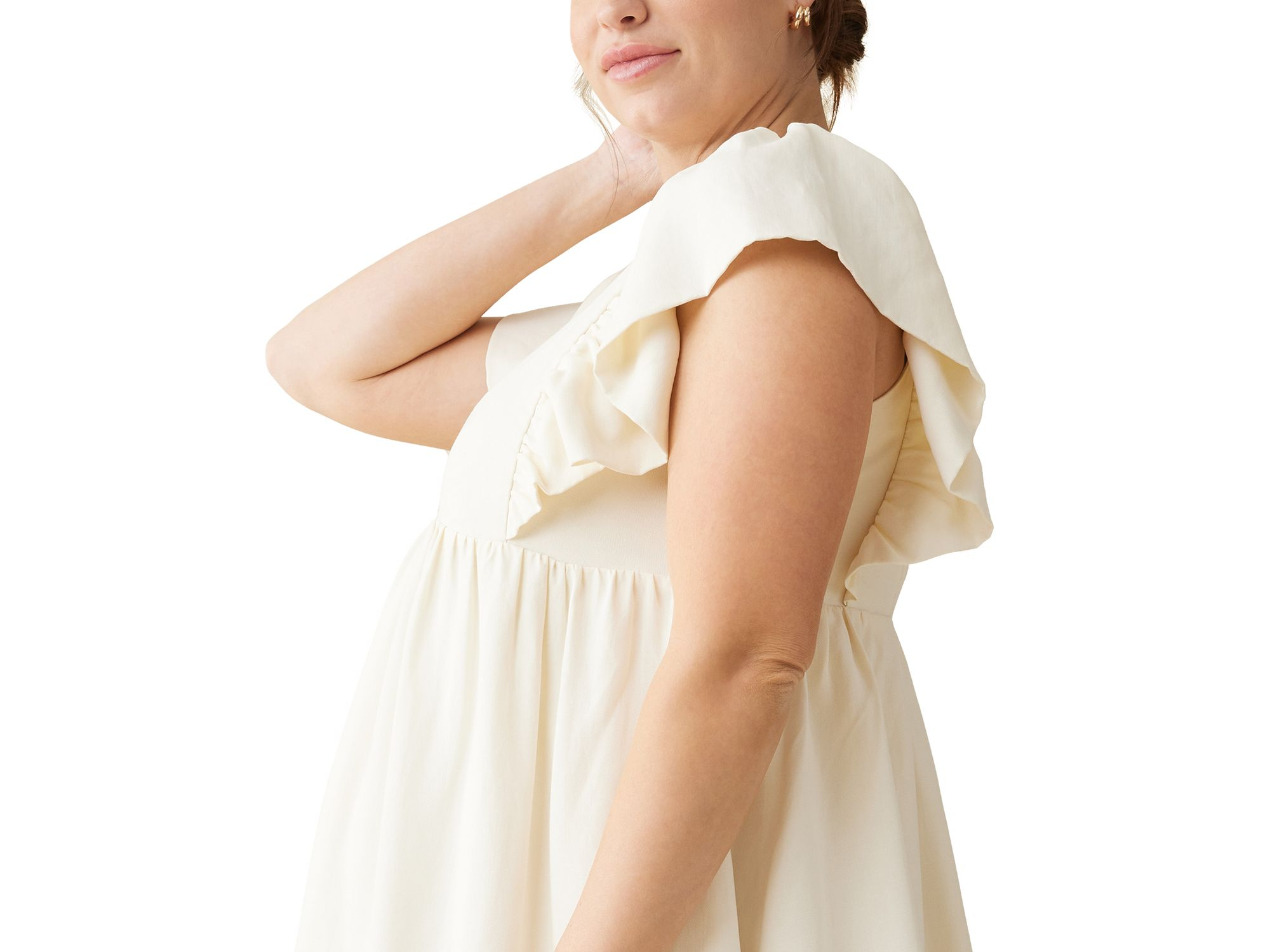 Maternity Flutter Sleeve Dress — Image 4