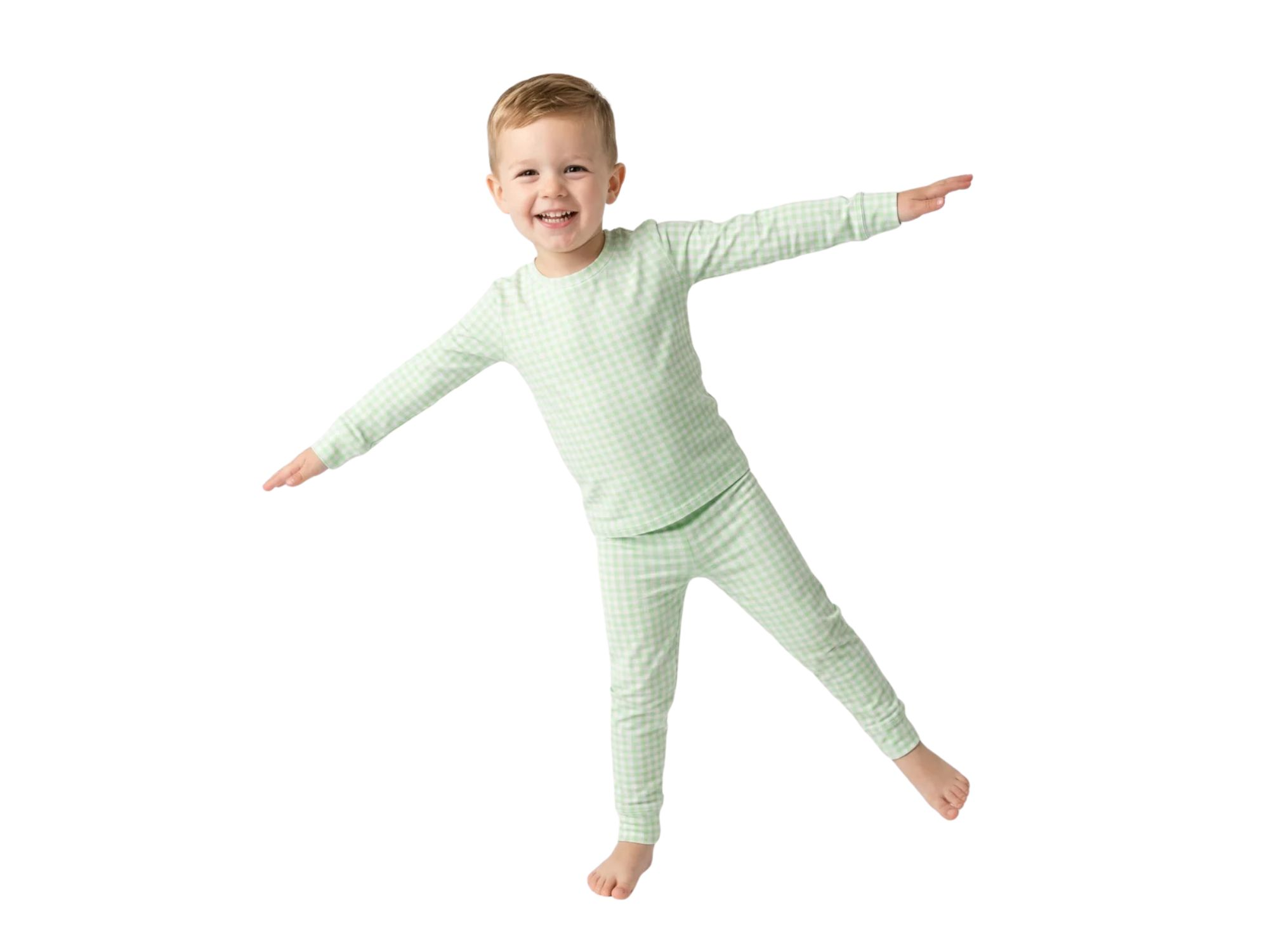 Boys' Pistachio Gingham Pajama Set - Baby, Little Kid — Image 6