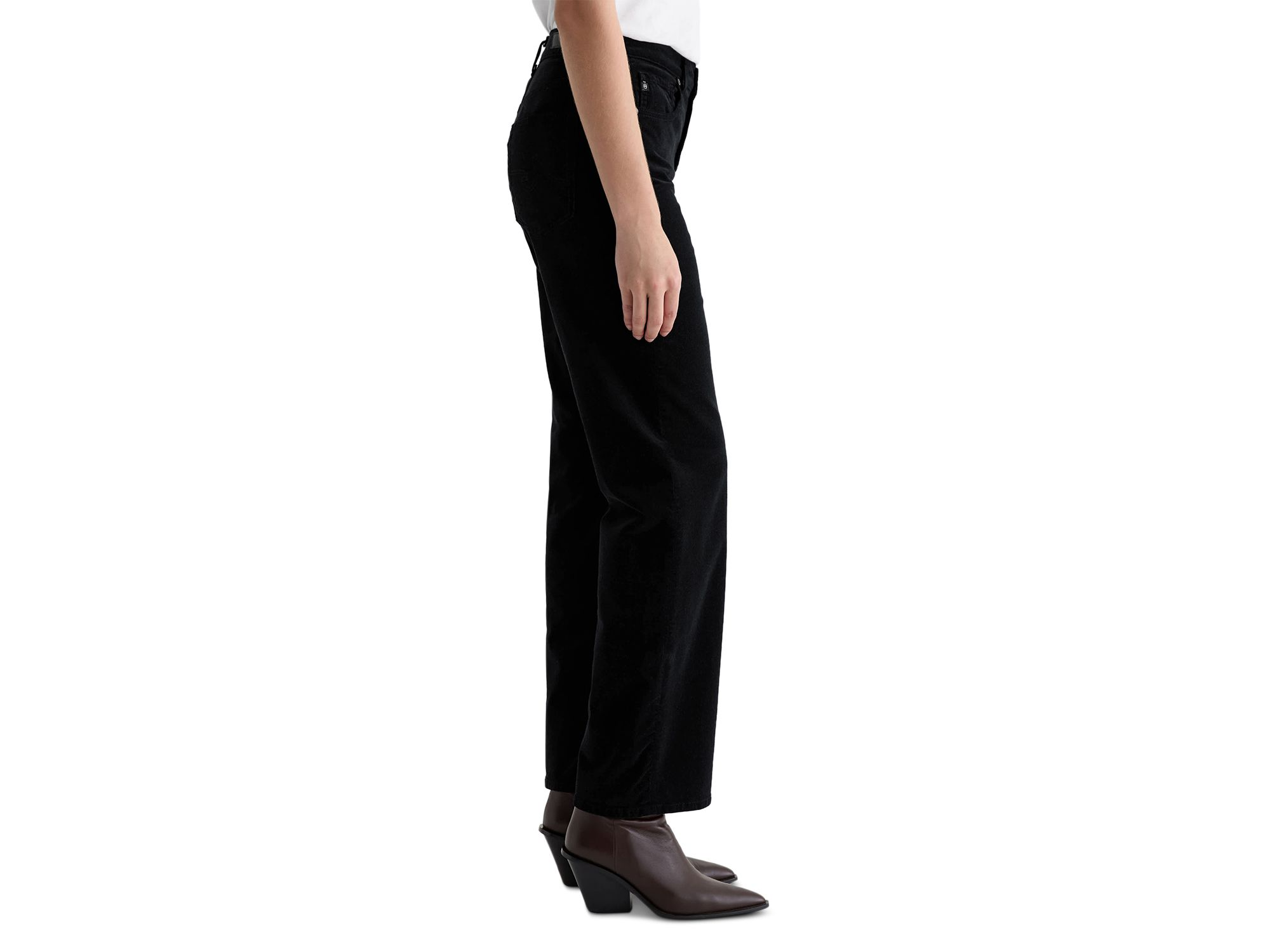 Brinley Mid Rise Straight Corduroy Jeans in Super Black — Image 6
