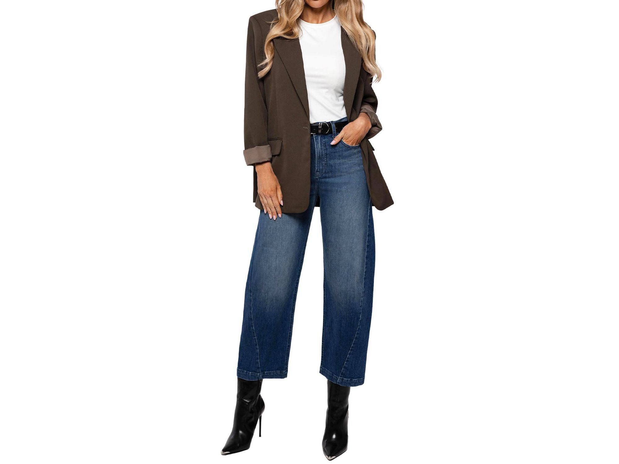 Mid Rise Gail Barrel in Medium Blue — Image 4