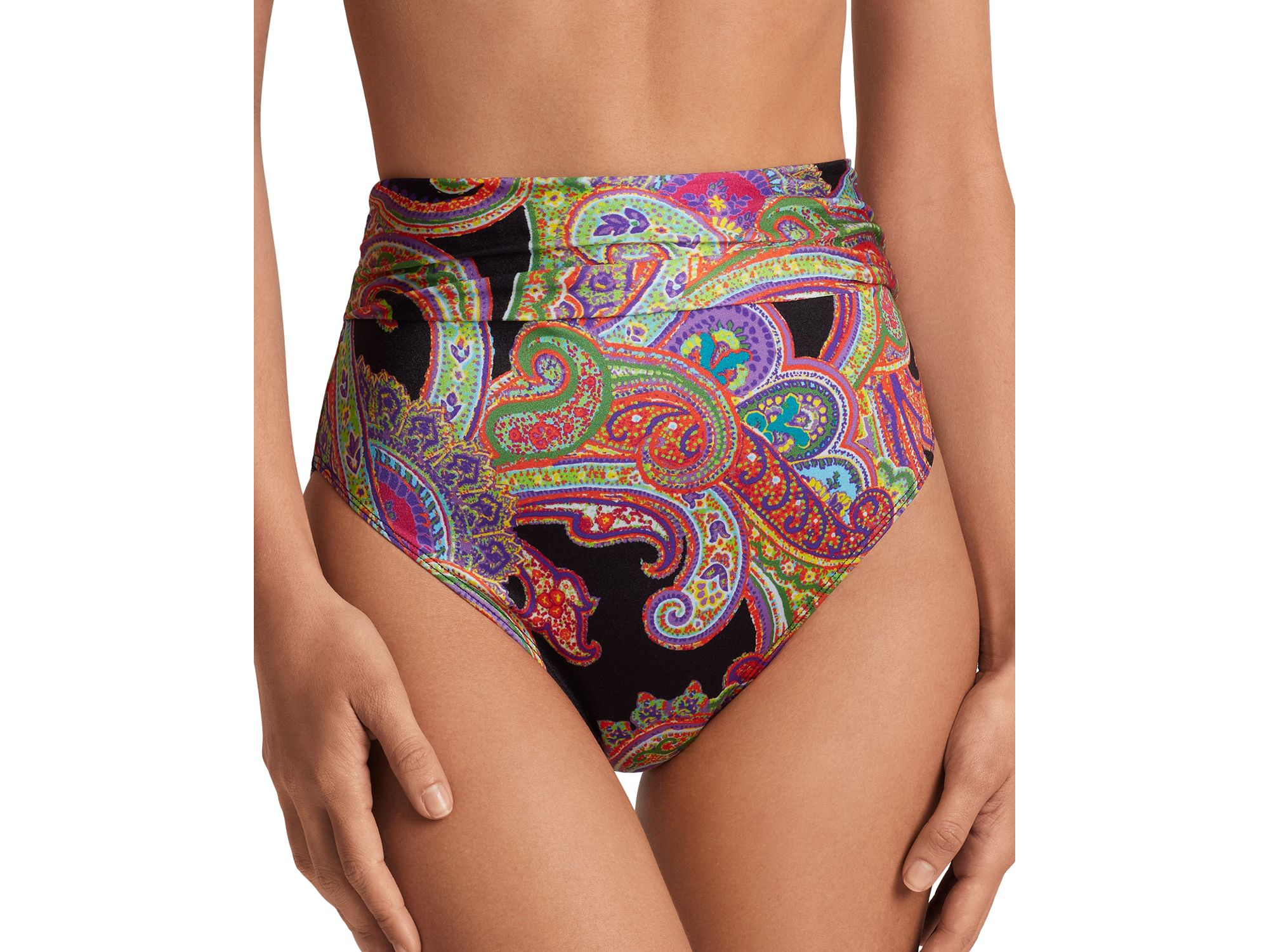 Shirred Over The Shoulder Bikini Top & Semi Shirred High Waist Bikini Bottom — Image 3