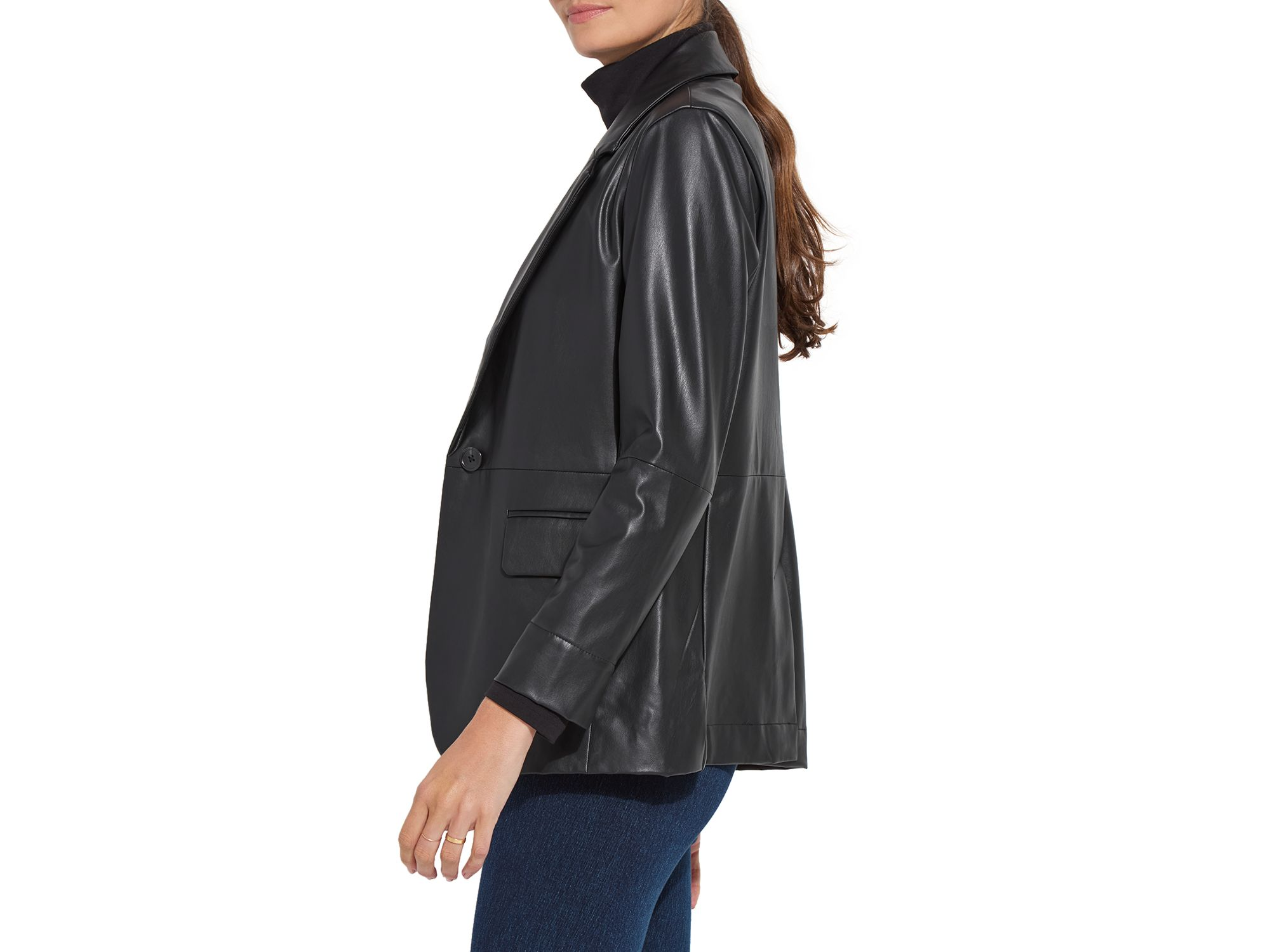 Faux Leather Blazer — Image 7