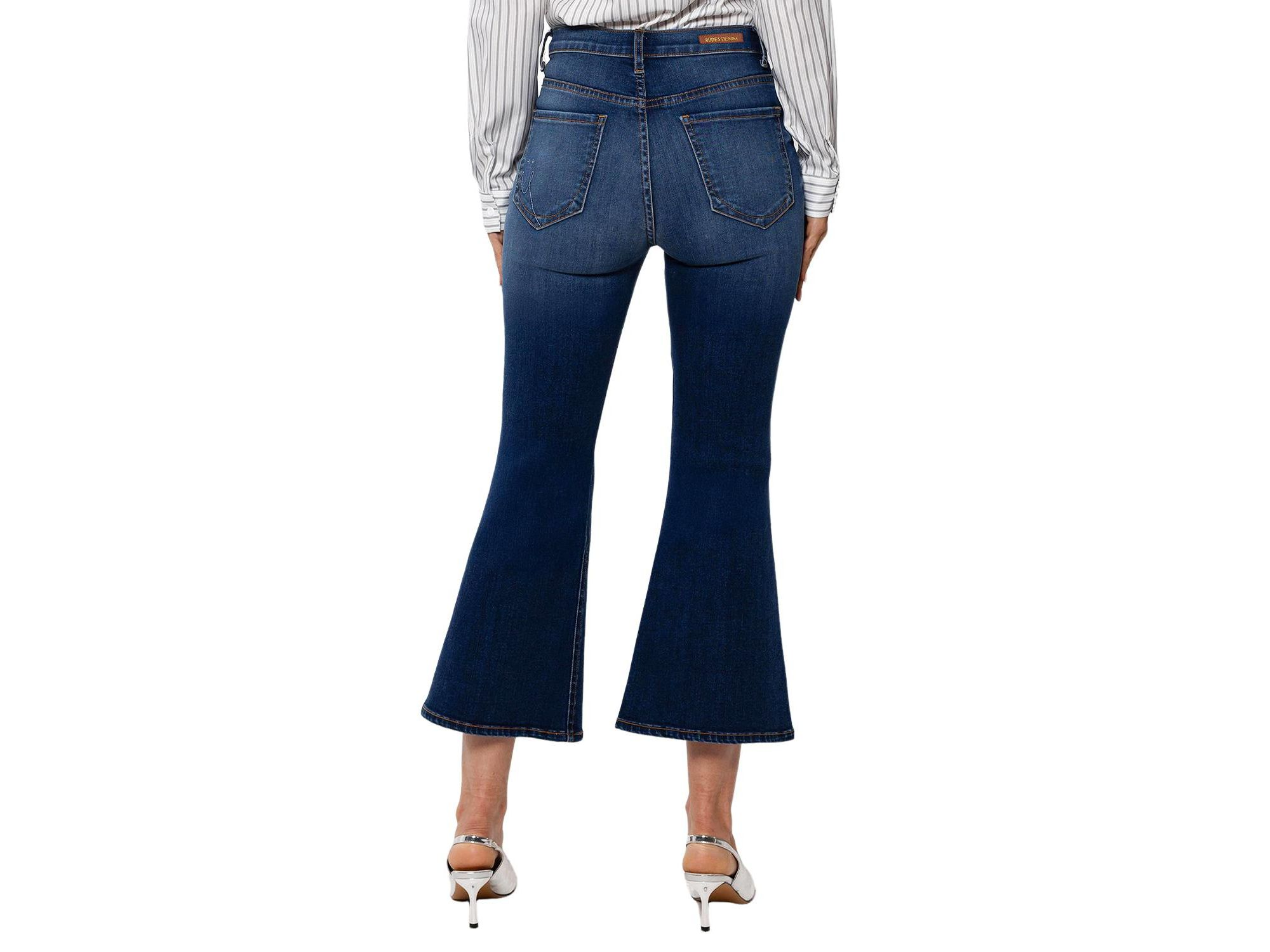 Mid Rise Chloe Capri in a Medium Blue — Image 3