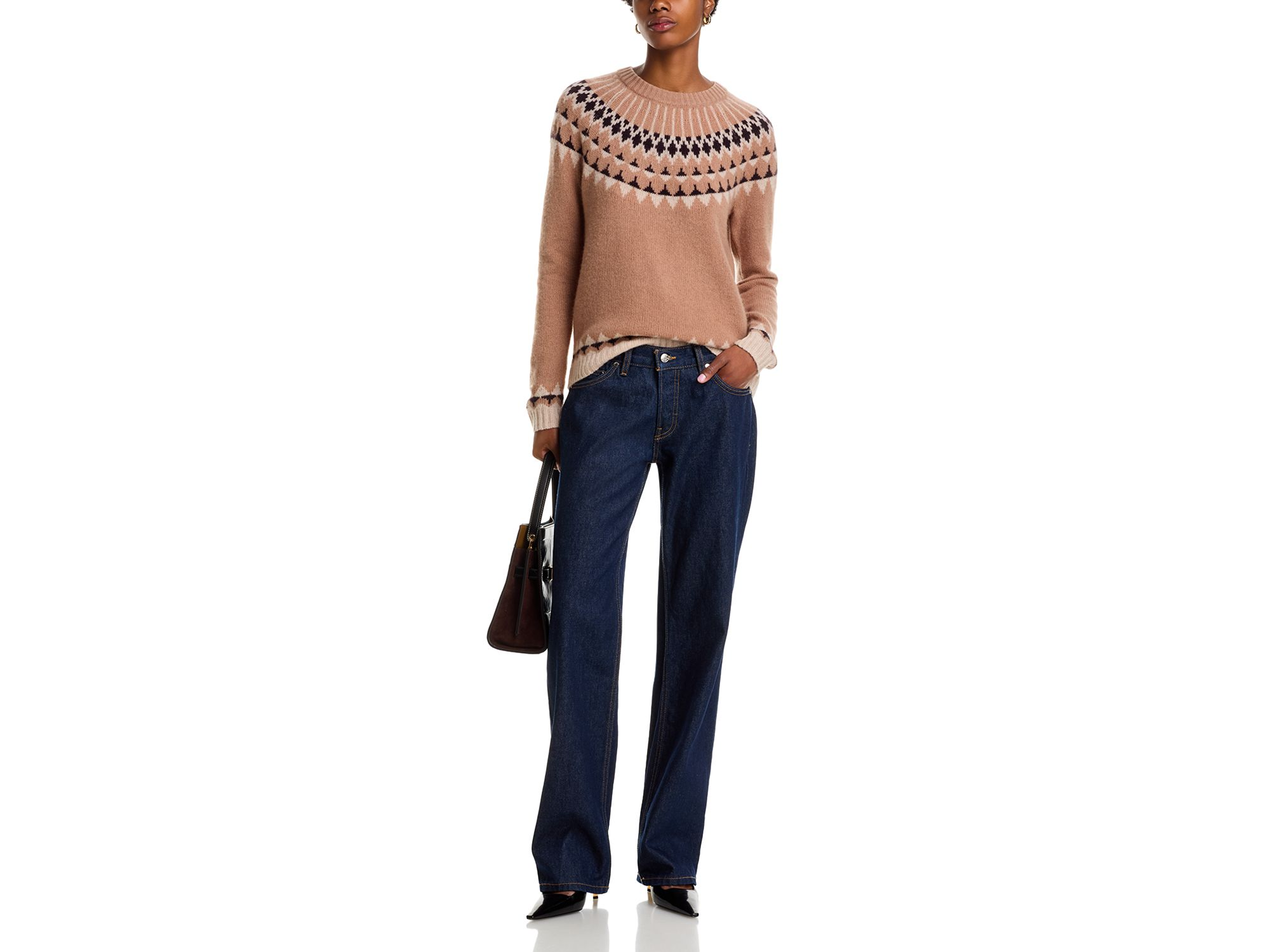 100% Cashmere Fair Isle Crewneck Sweater - Exclusive — Image 4