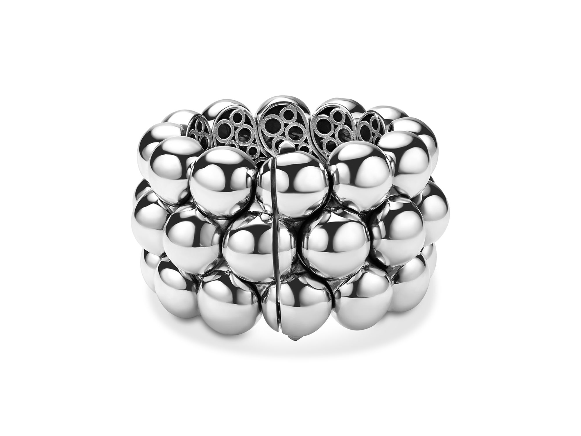 Sterling Caviar Bubbly Beaded Wide Bangle Bracelet — Image 4