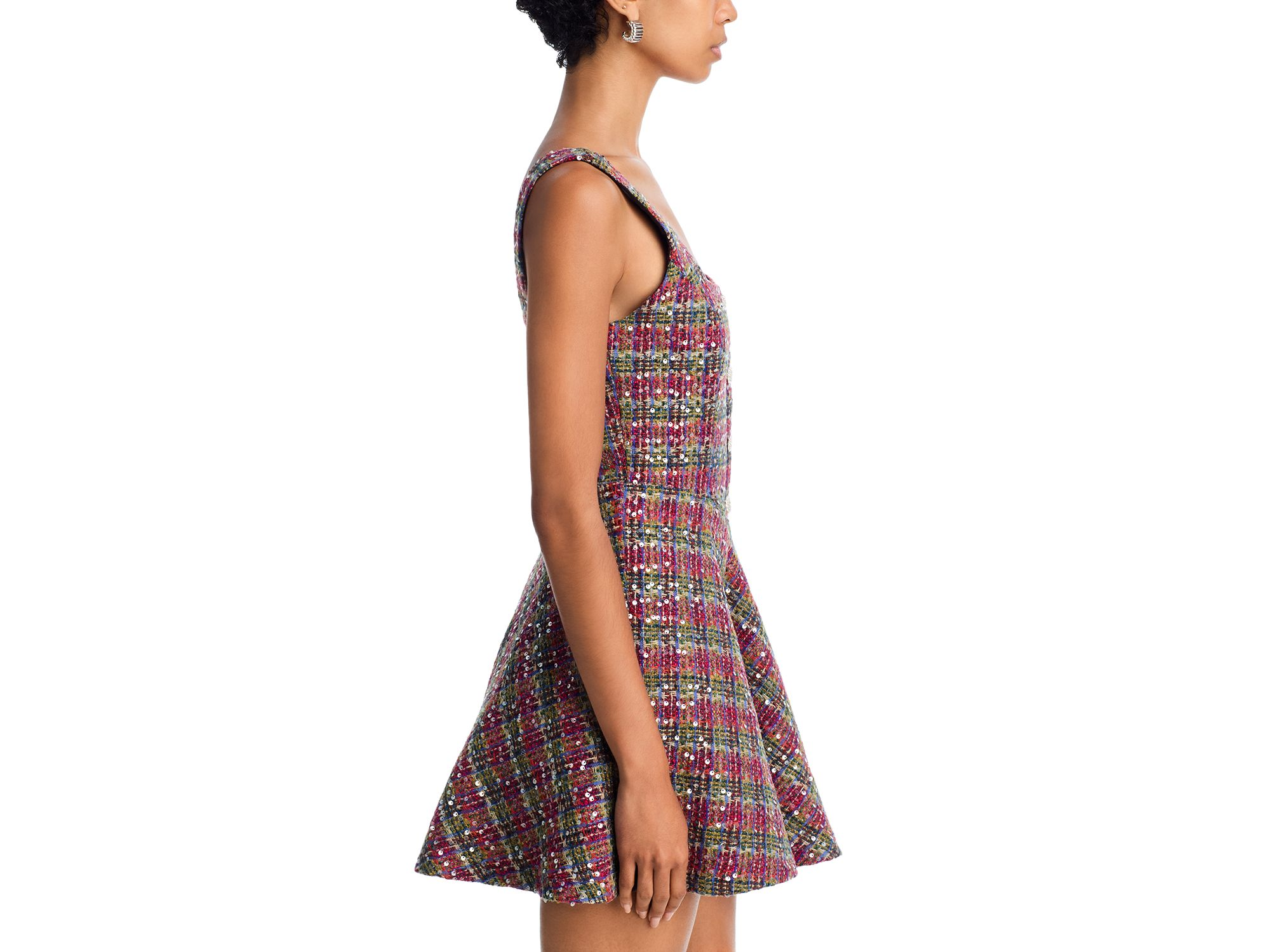 Sequin Tweed Mini Dress - Exclusive — Image 4