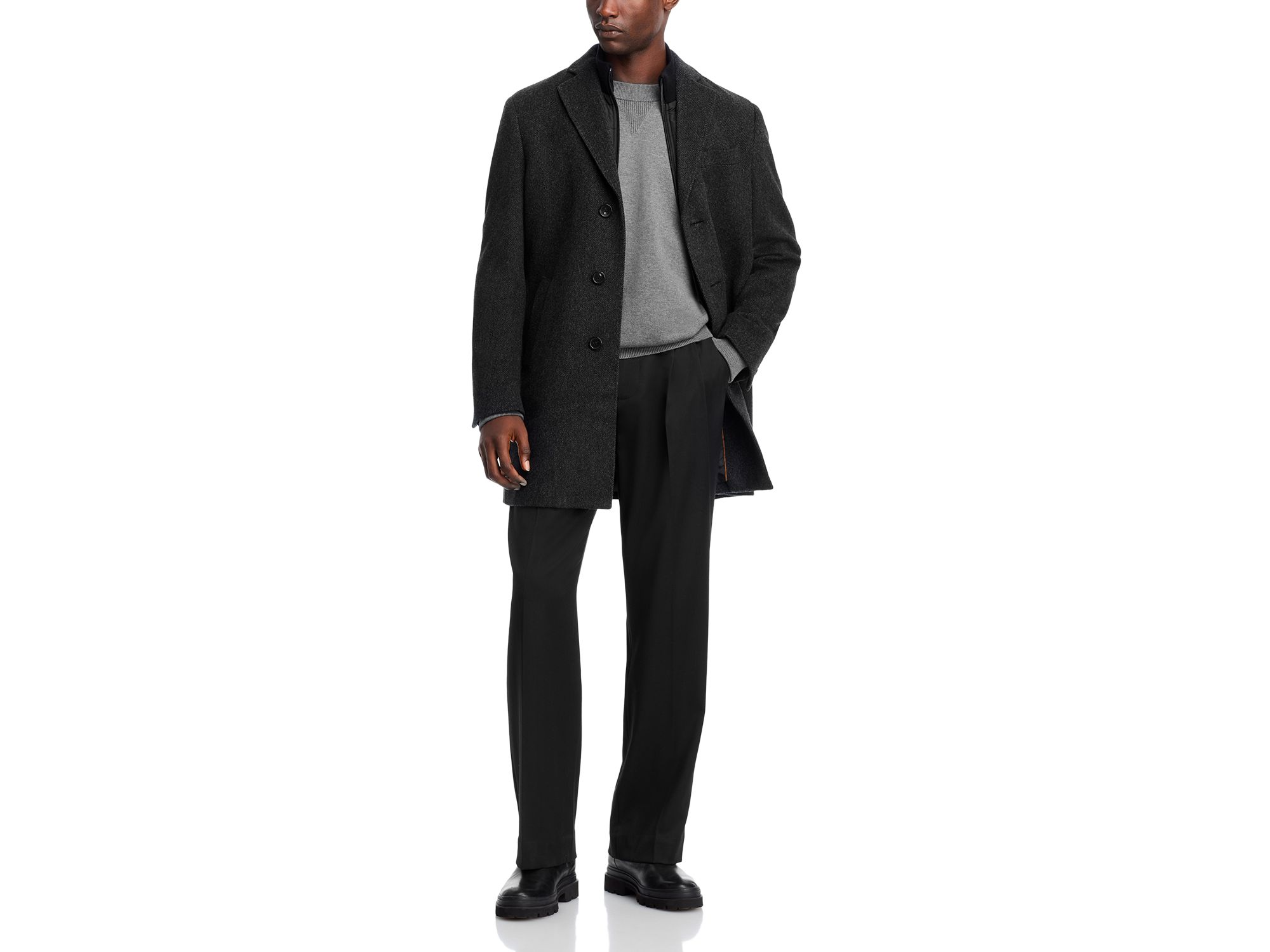Wool-Cashmere Regular Fit Topcoat With Bib — Image 6