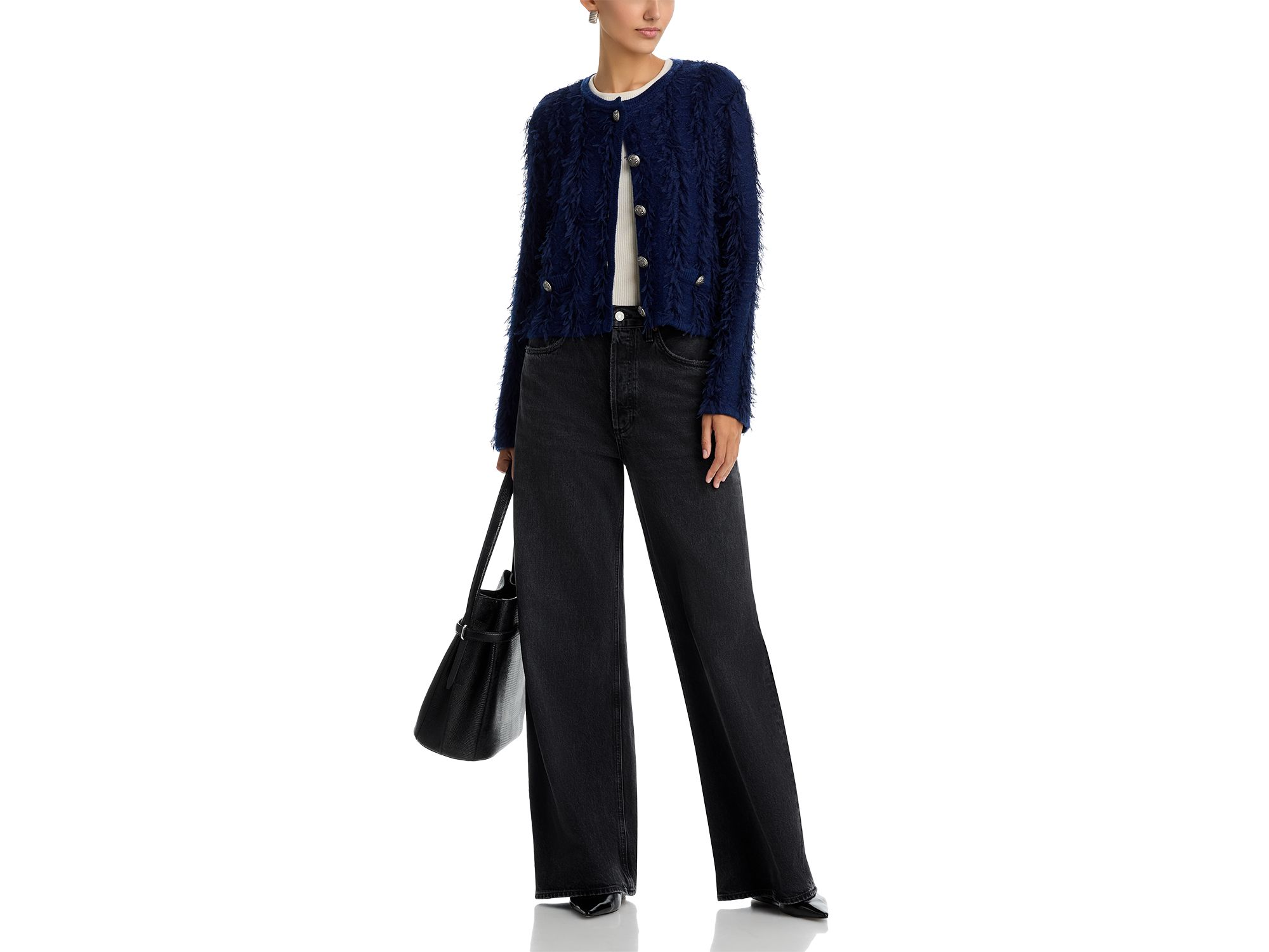 Lyra Eyelash Button Front Cardigan — Image 4