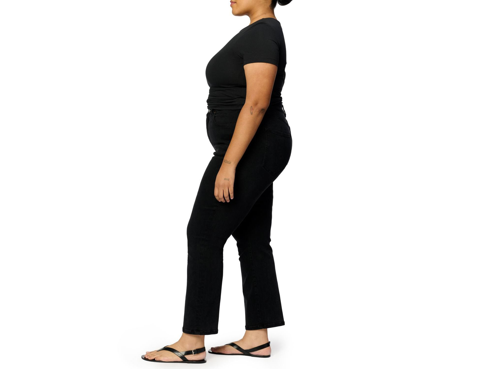 ASE Plus Stretch High Rise Straight Jean in Jet Black — Image 6