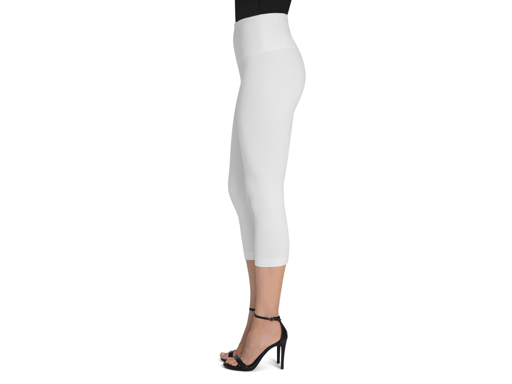 Denim Capri Leggings in White — Image 3