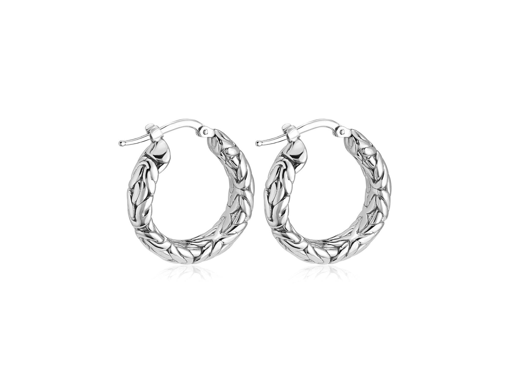 Sterling Byzantine Artisan Hoops — Image 4